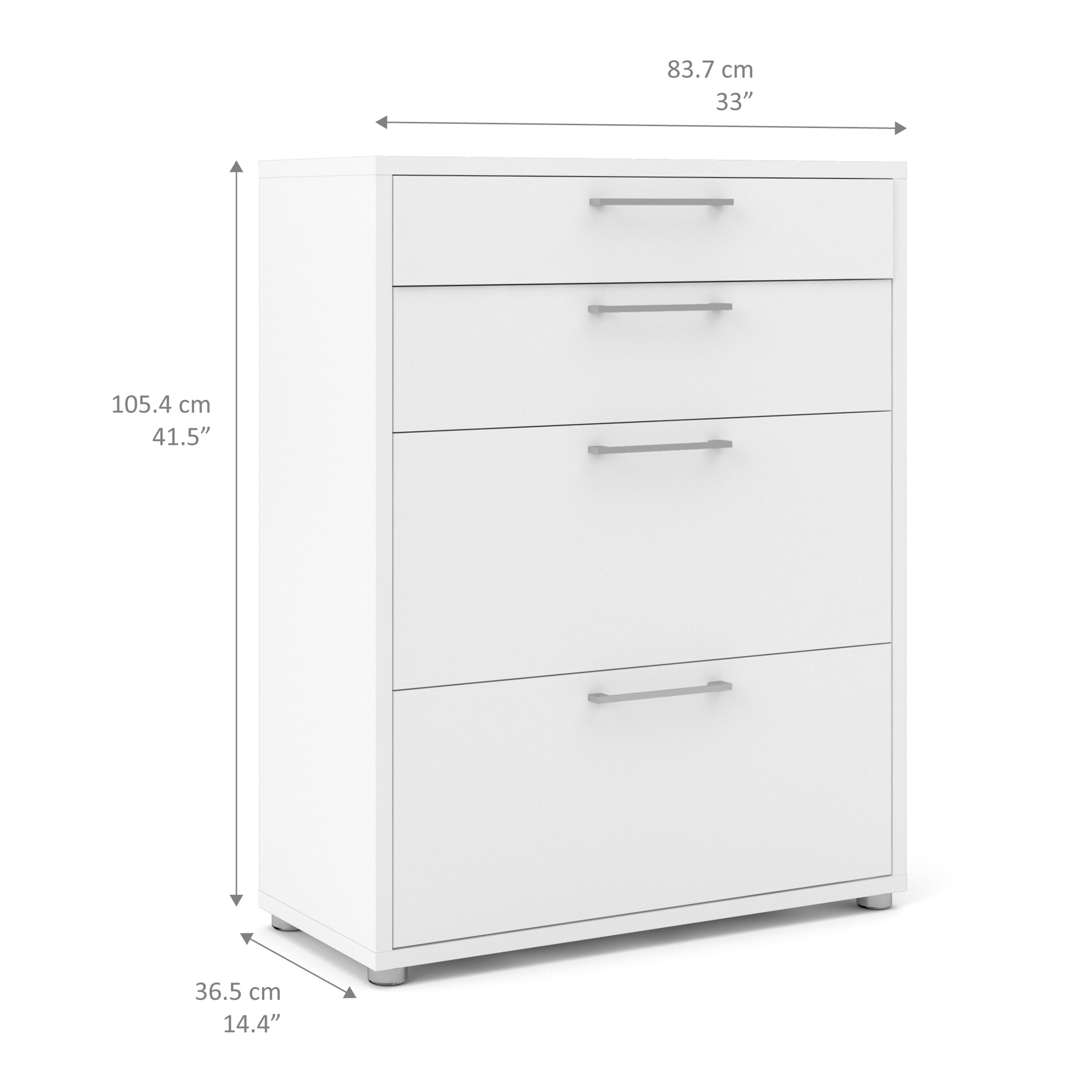 Prima Office Storage with 2 Drawers 2 File Drawers In White – FTG, view 11