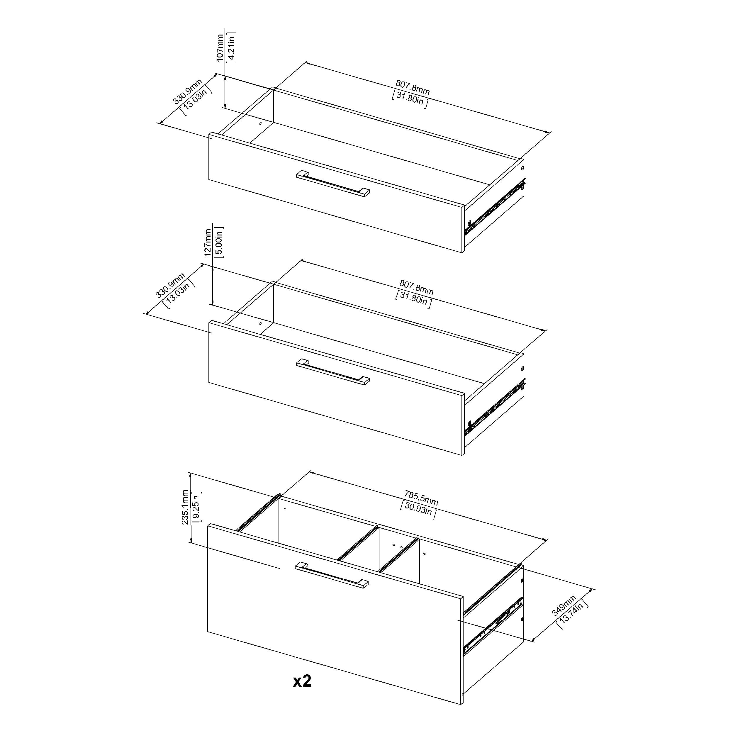 Prima Office Storage with 2 Drawers 2 File Drawers In Oak – FTG, view 13