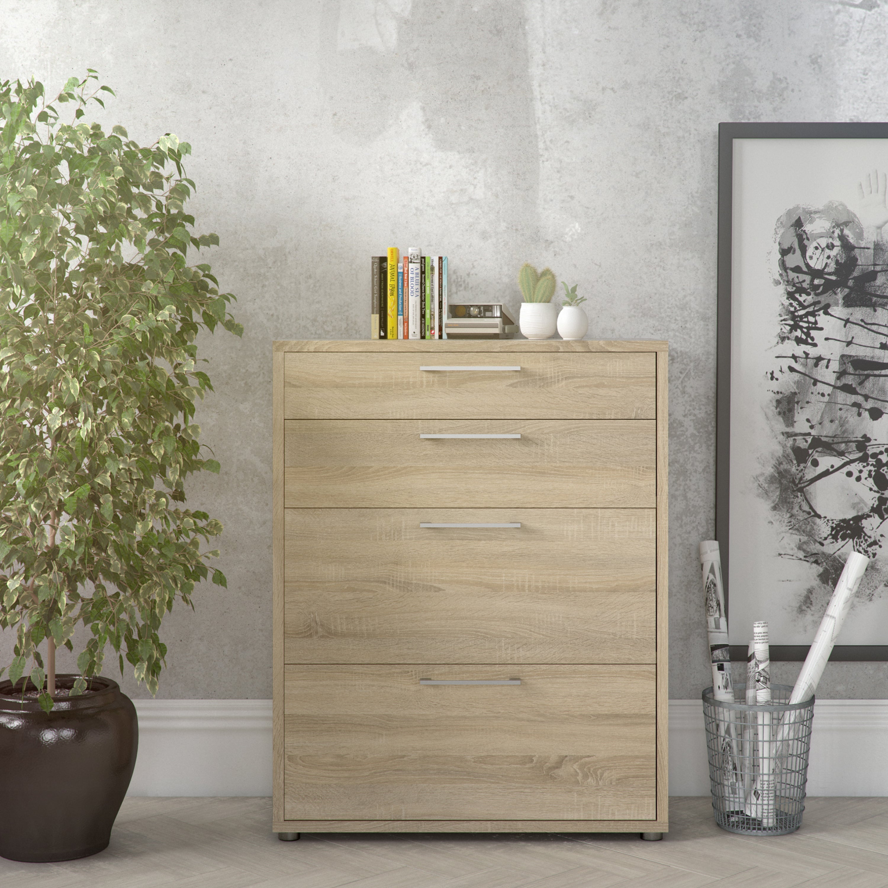 Prima Office Storage with 2 Drawers 2 File Drawers In Oak – FTG, view 5