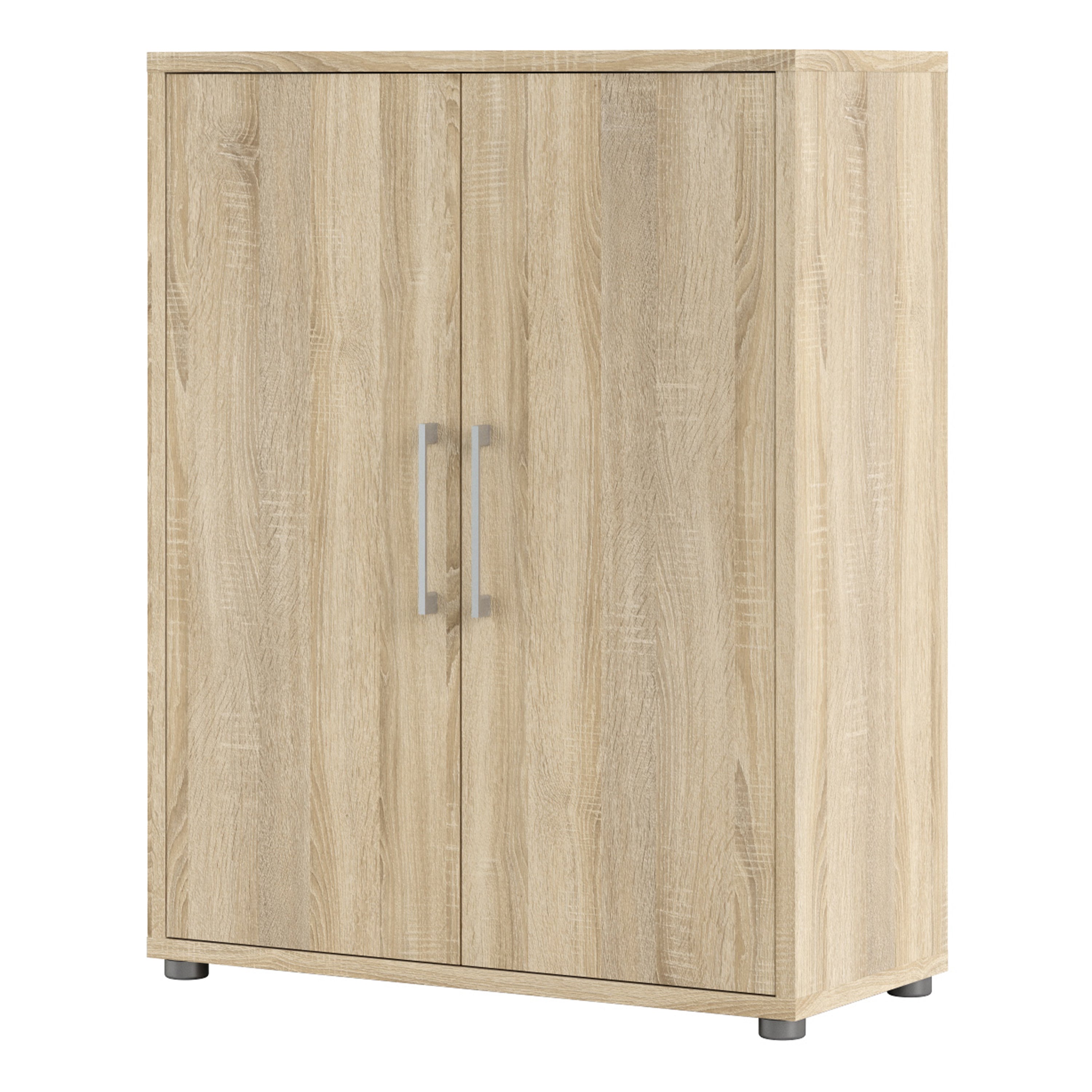Prima Bookcase 2 Shelves with 2 Doors in Oak – FTG, view 3