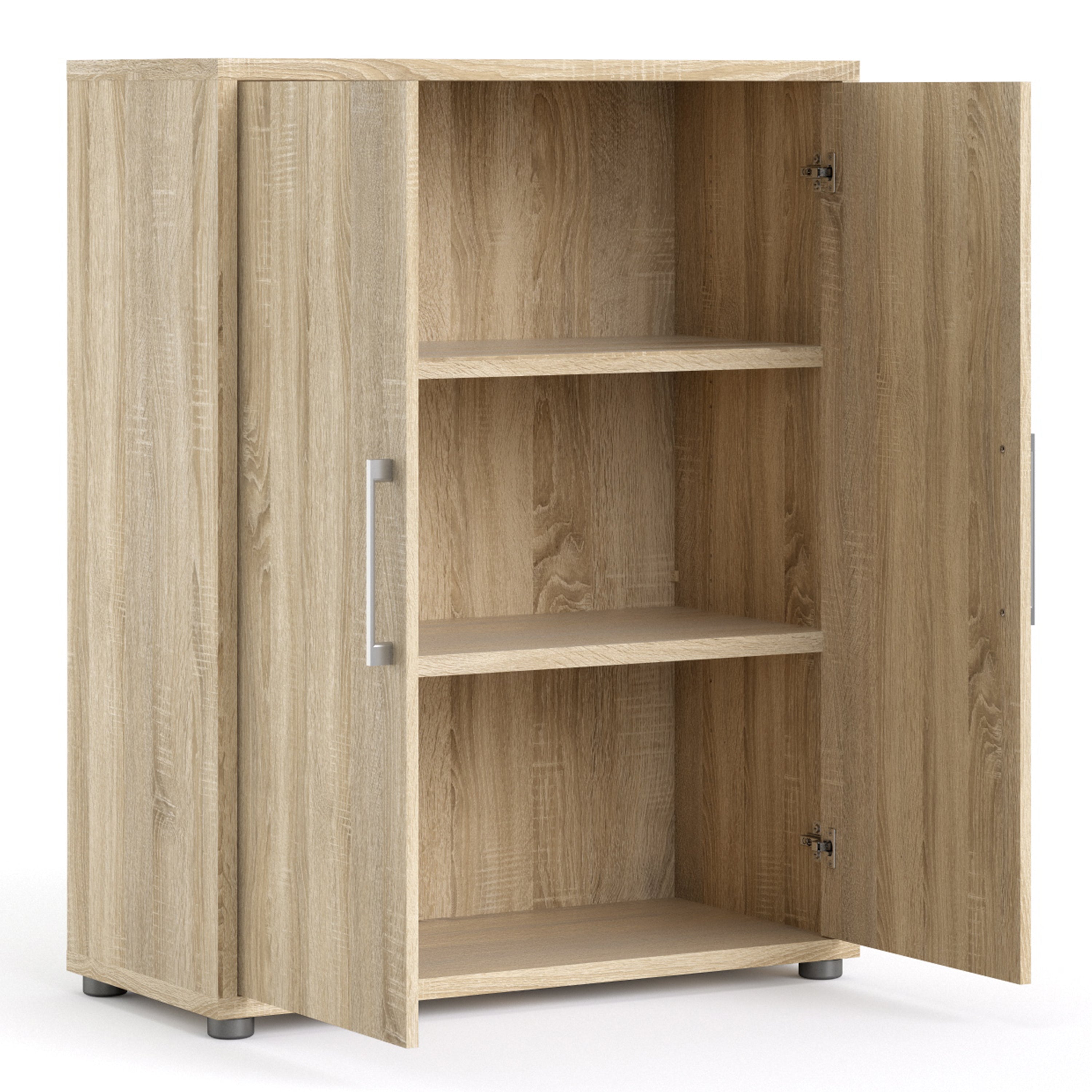 Prima Bookcase 2 Shelves with 2 Doors in Oak – FTG, view 4