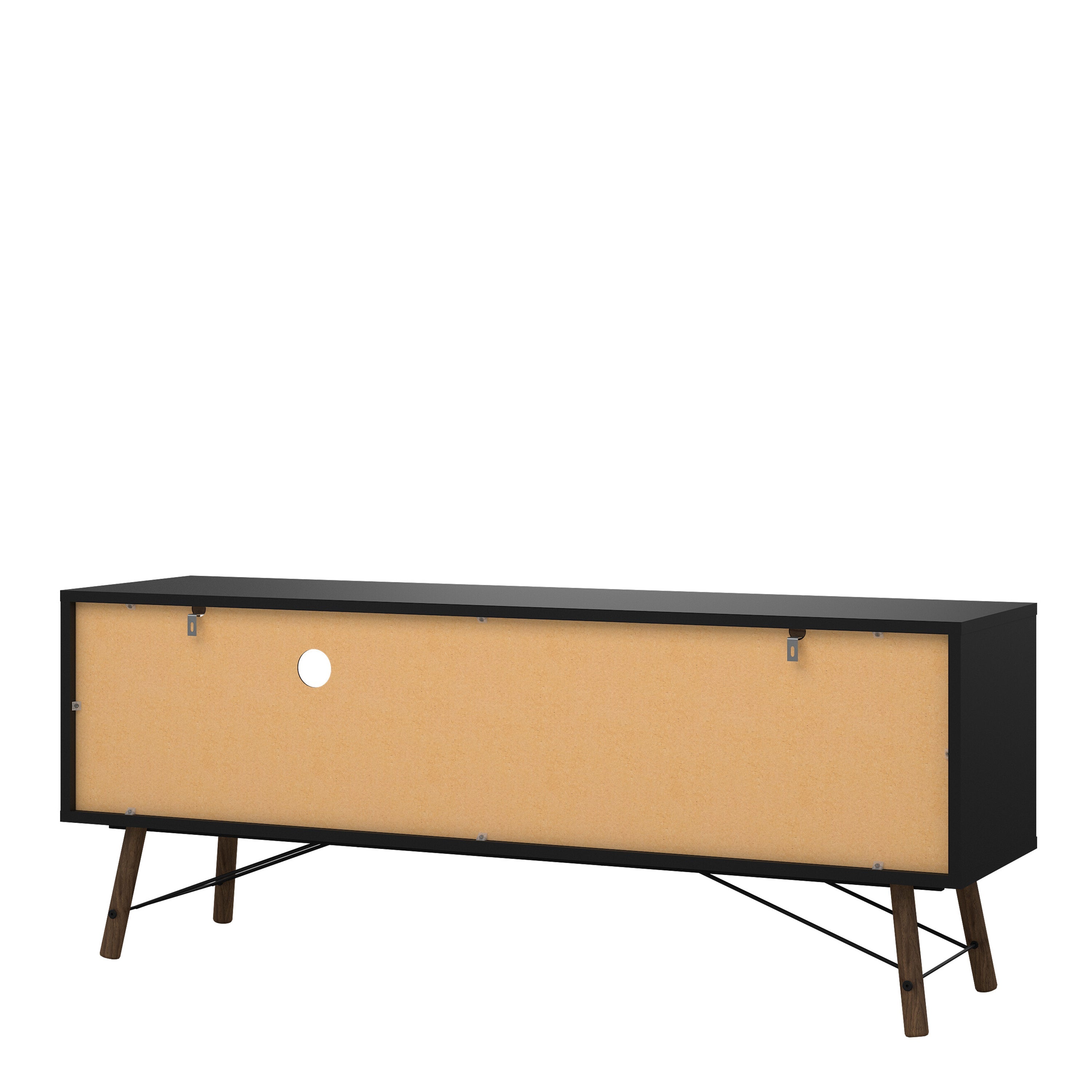 Ry TV Unit 1 Door 1 Drawer in Matt Black Walnut – FTG, view 4