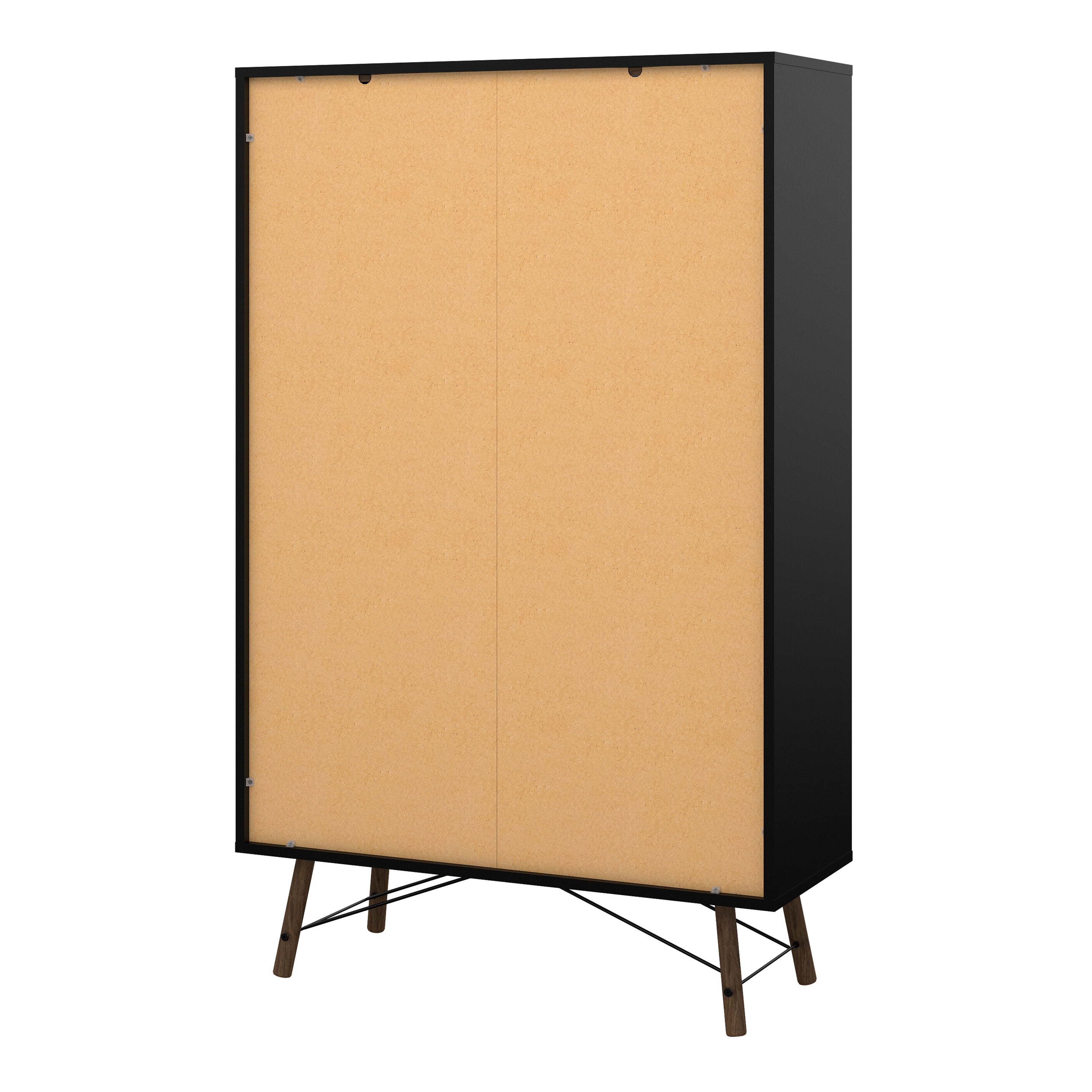 Ry China Cabinet 1 Door 1 Glass Door 1 Drawer in Matt Black Walnut – FTG, view 4