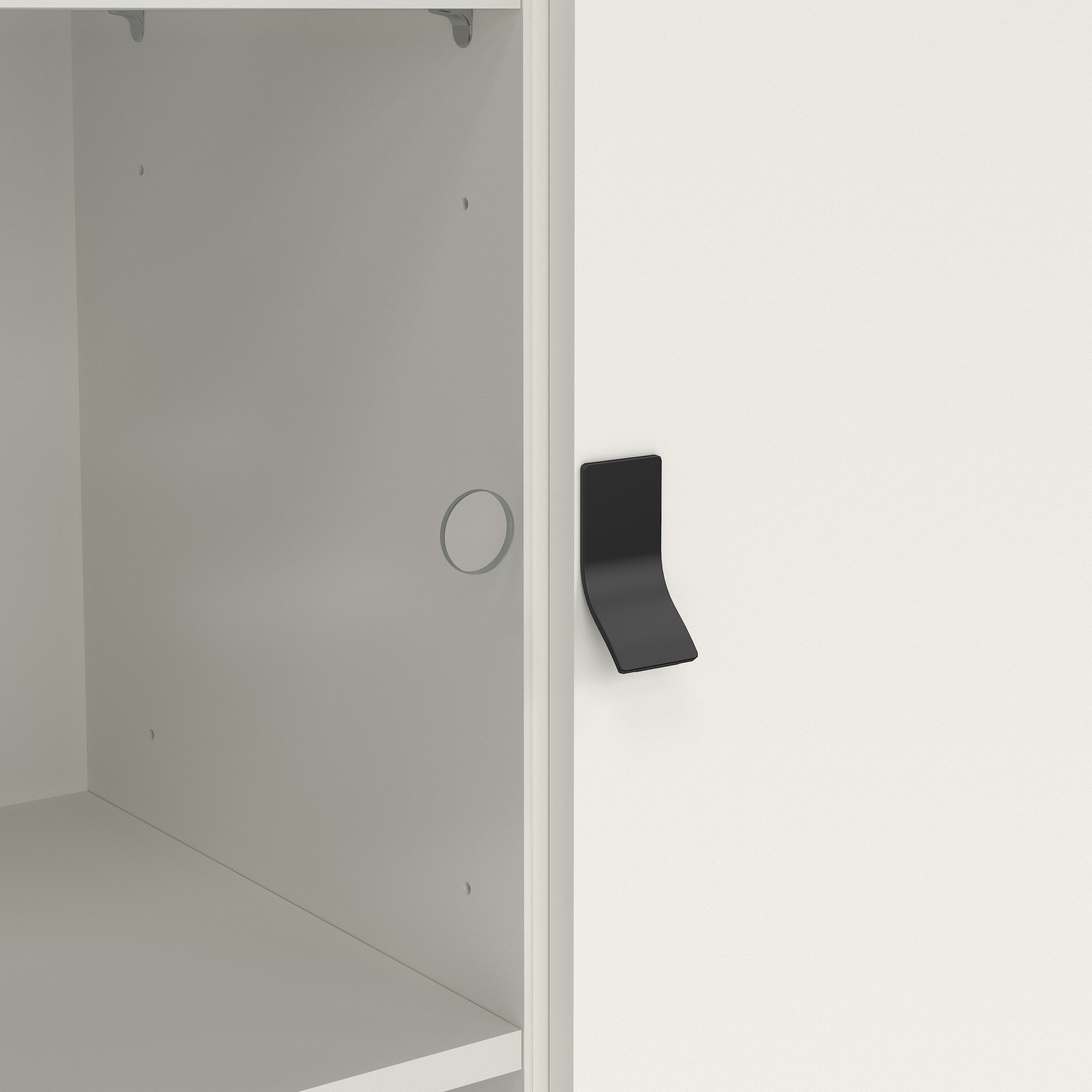Ry China Cabinet 1 Door 1 Glass Door 1 Drawer in Matt White – FTG, view 9