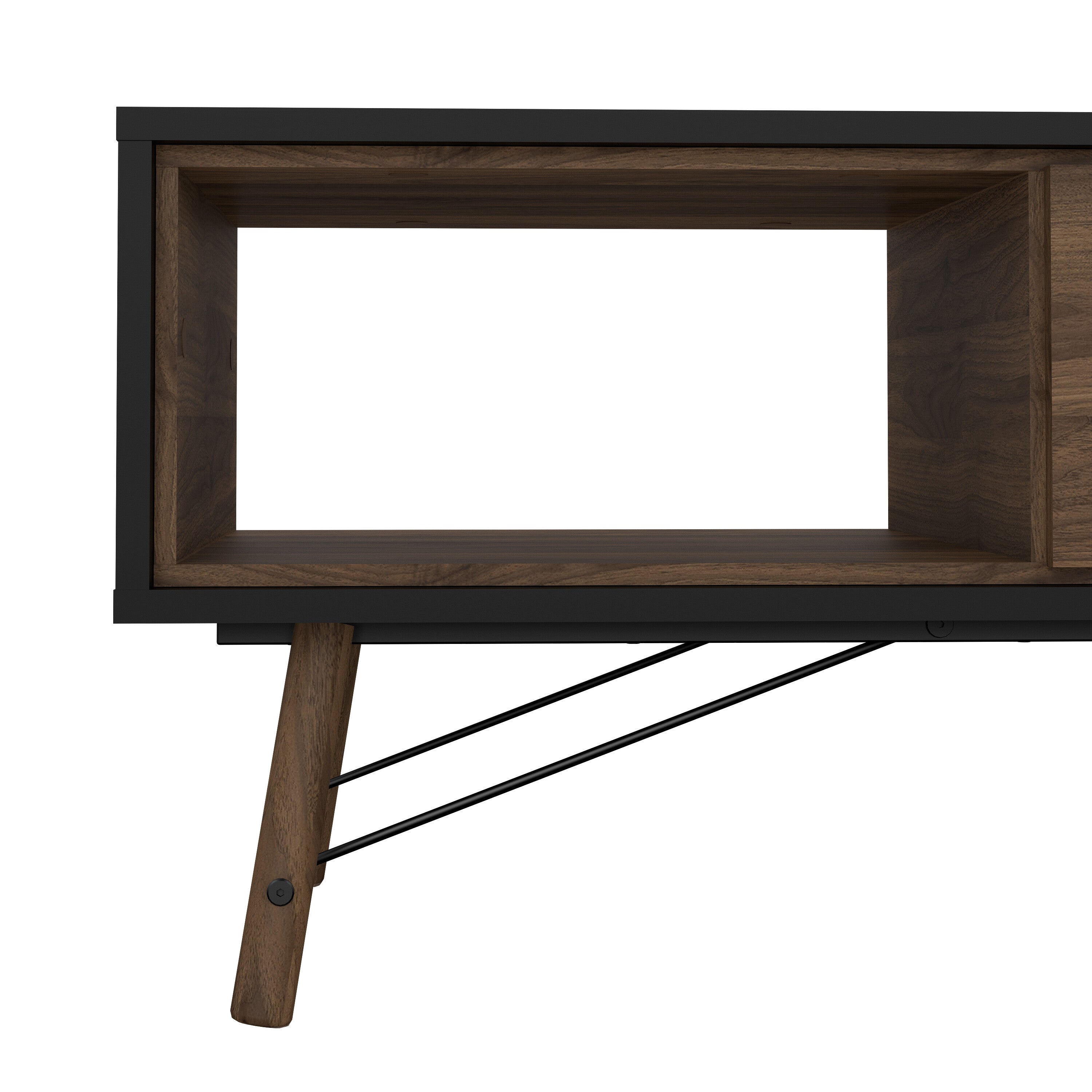 Ry Coffee Table with 1 Drawer in Matt Black Walnut – FTG, view 9