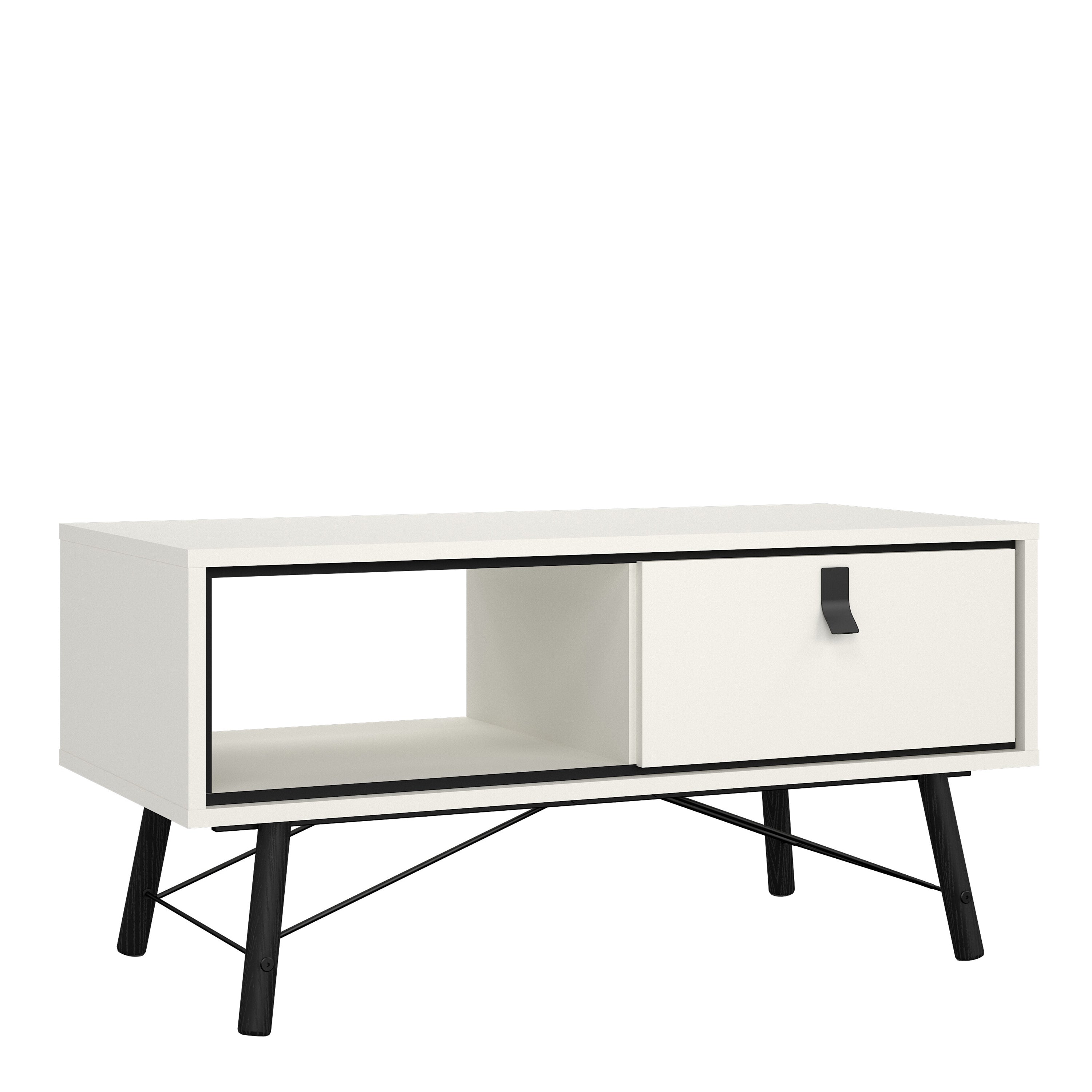 Ry Coffee Table with 1 Drawer in Matt White – FTG