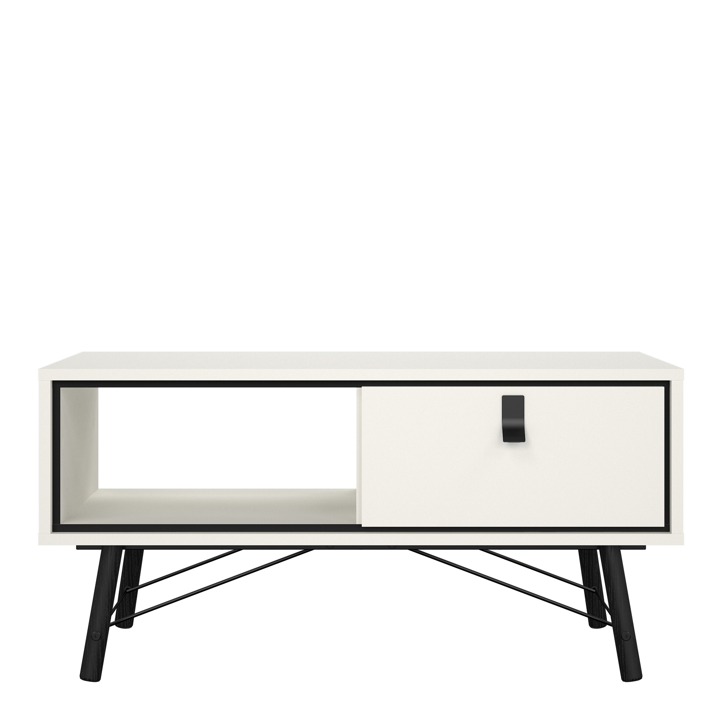 Ry Coffee Table with 1 Drawer in Matt White – FTG, view 2