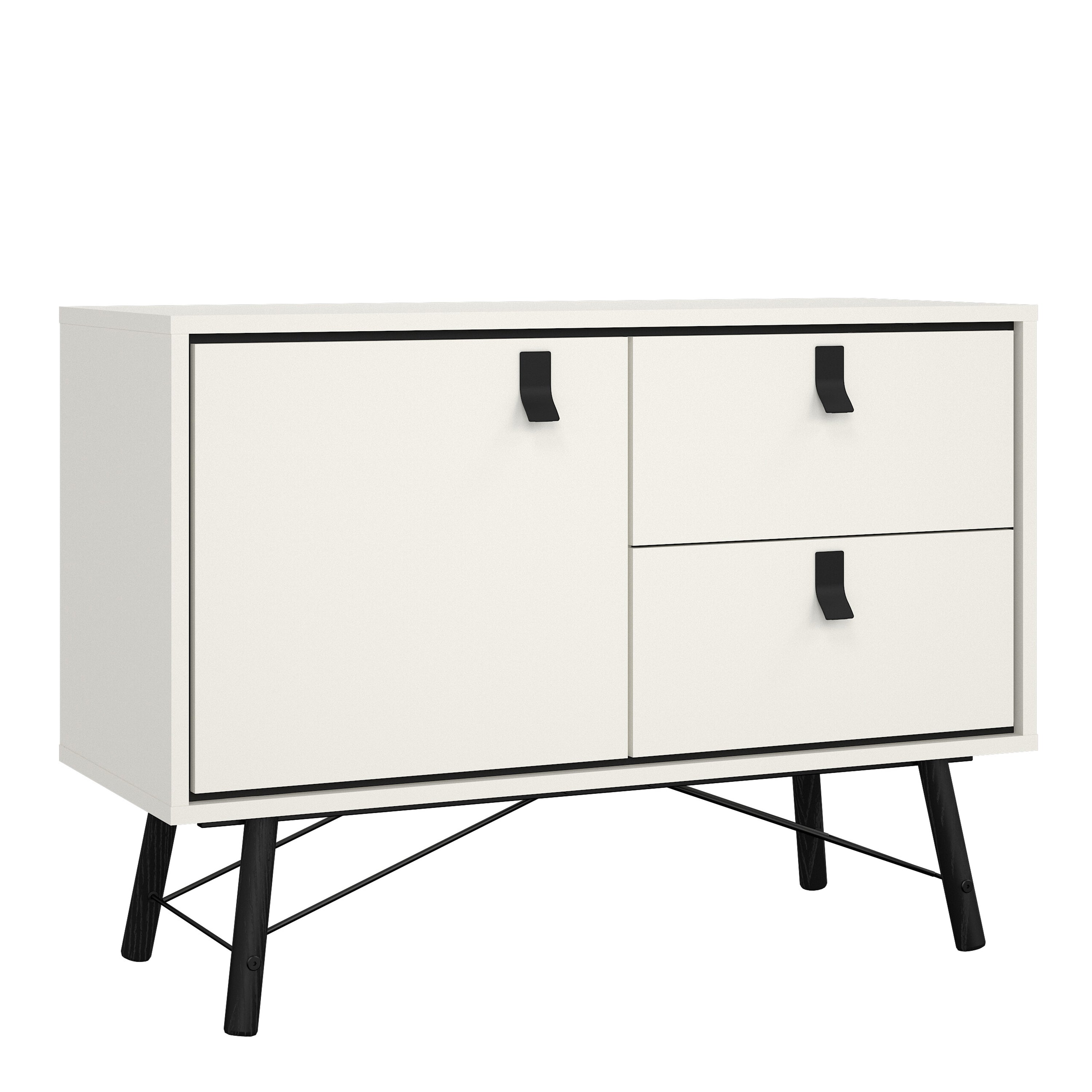 Ry Sideboard with 1 Door 2 Drawers in Matt White – FTG