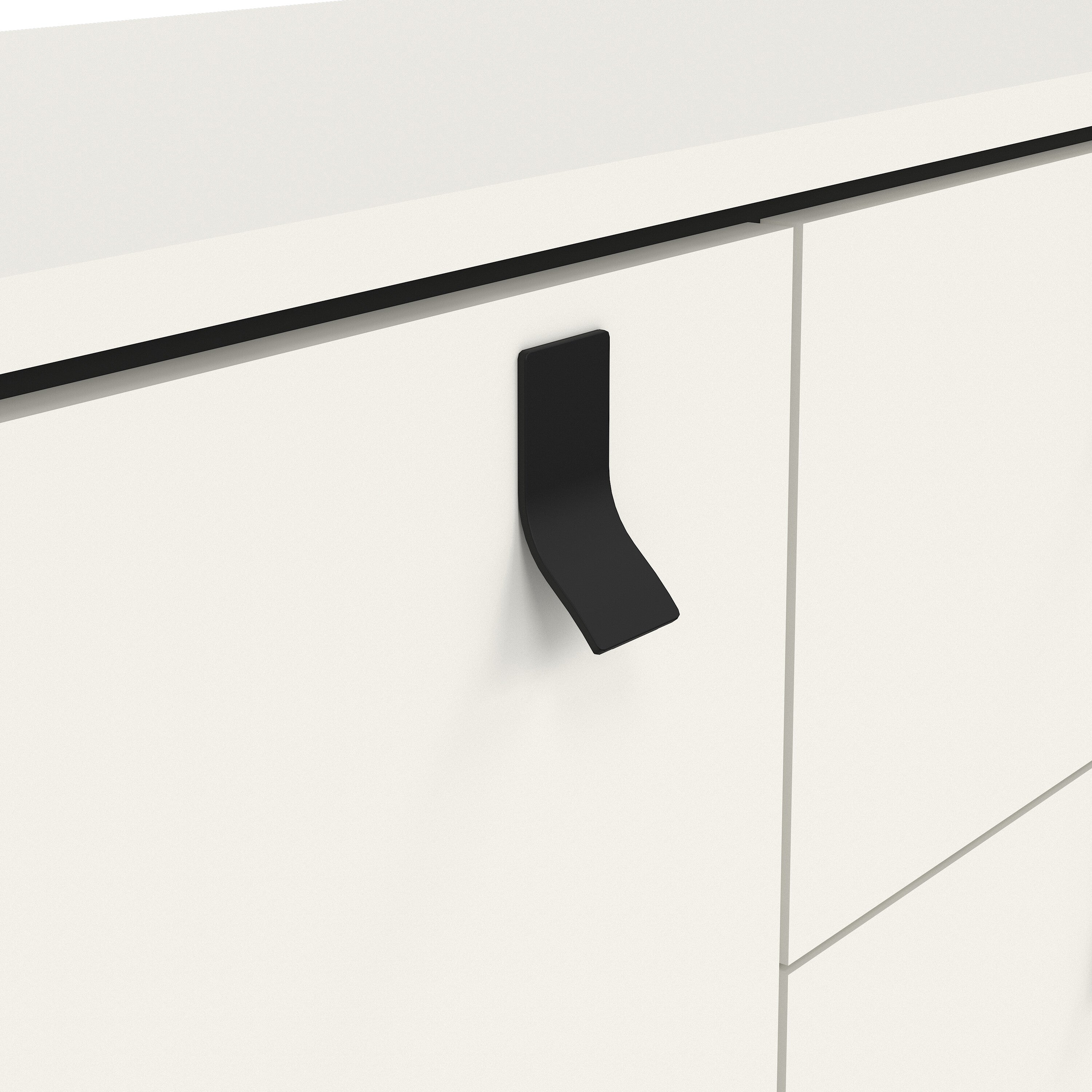 Ry Sideboard with 1 Door 2 Drawers in Matt White – FTG, view 8
