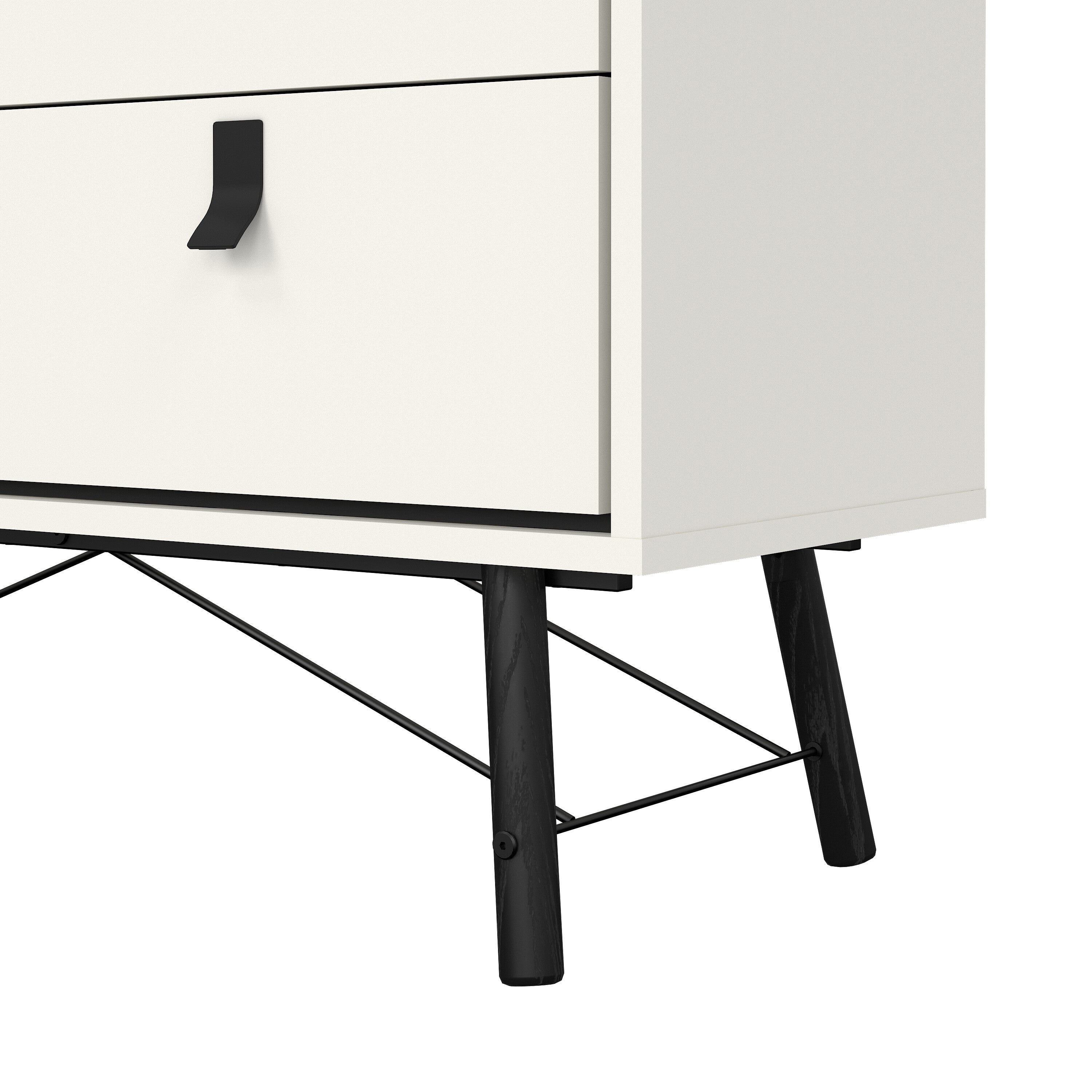 Ry Sideboard with 1 Door 2 Drawers in Matt White – FTG, view 9