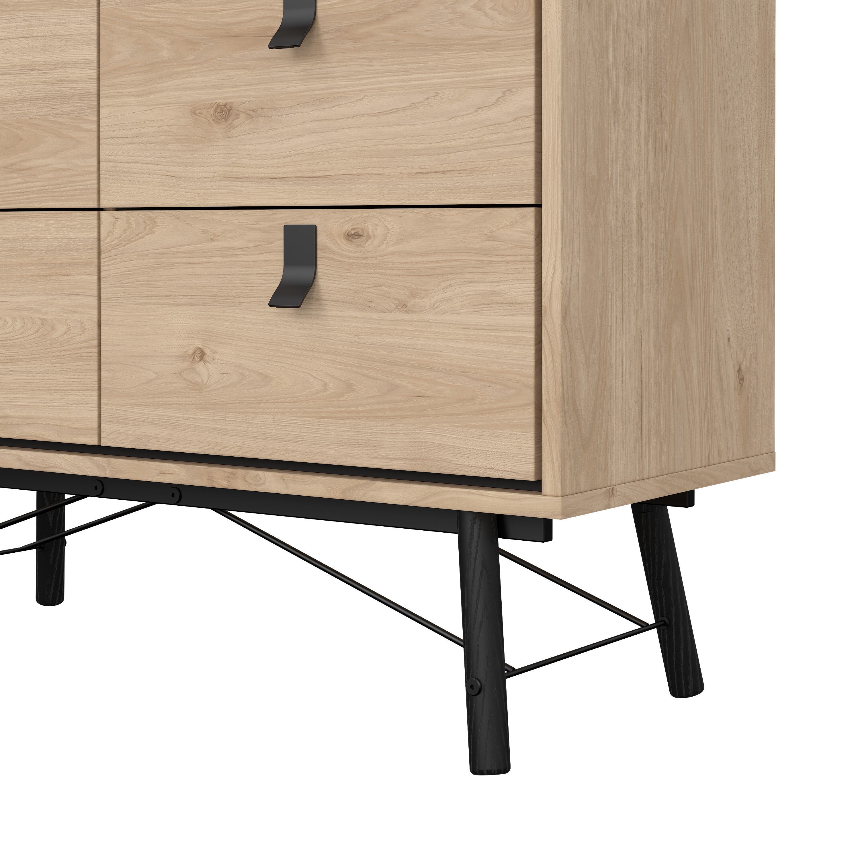 Ry Small Double Chest of Drawers 6 Drawers in Jackson Hickory Oak – FTG, view 9