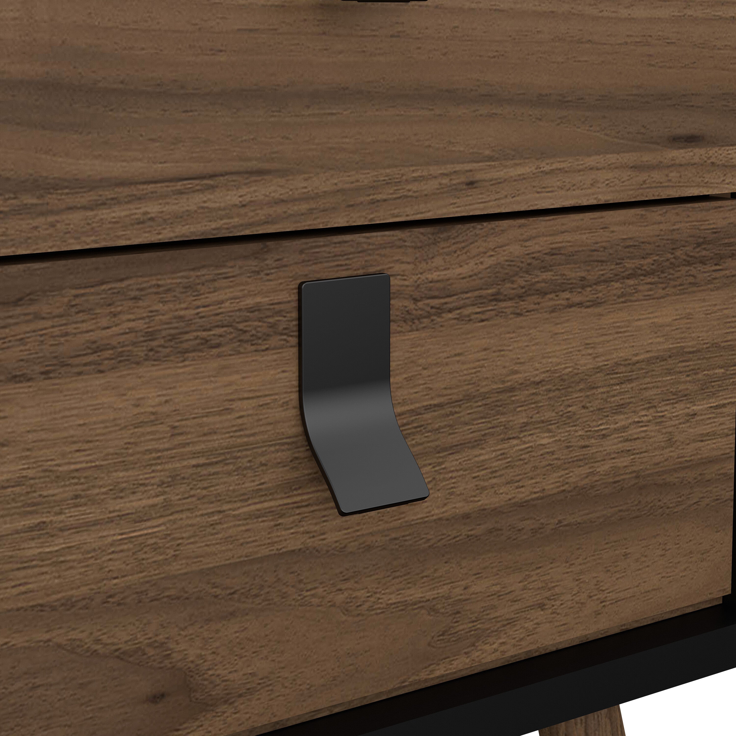 Ry Bedside Cabinet 2 Drawer in Matt Black Walnut – FTG, view 8