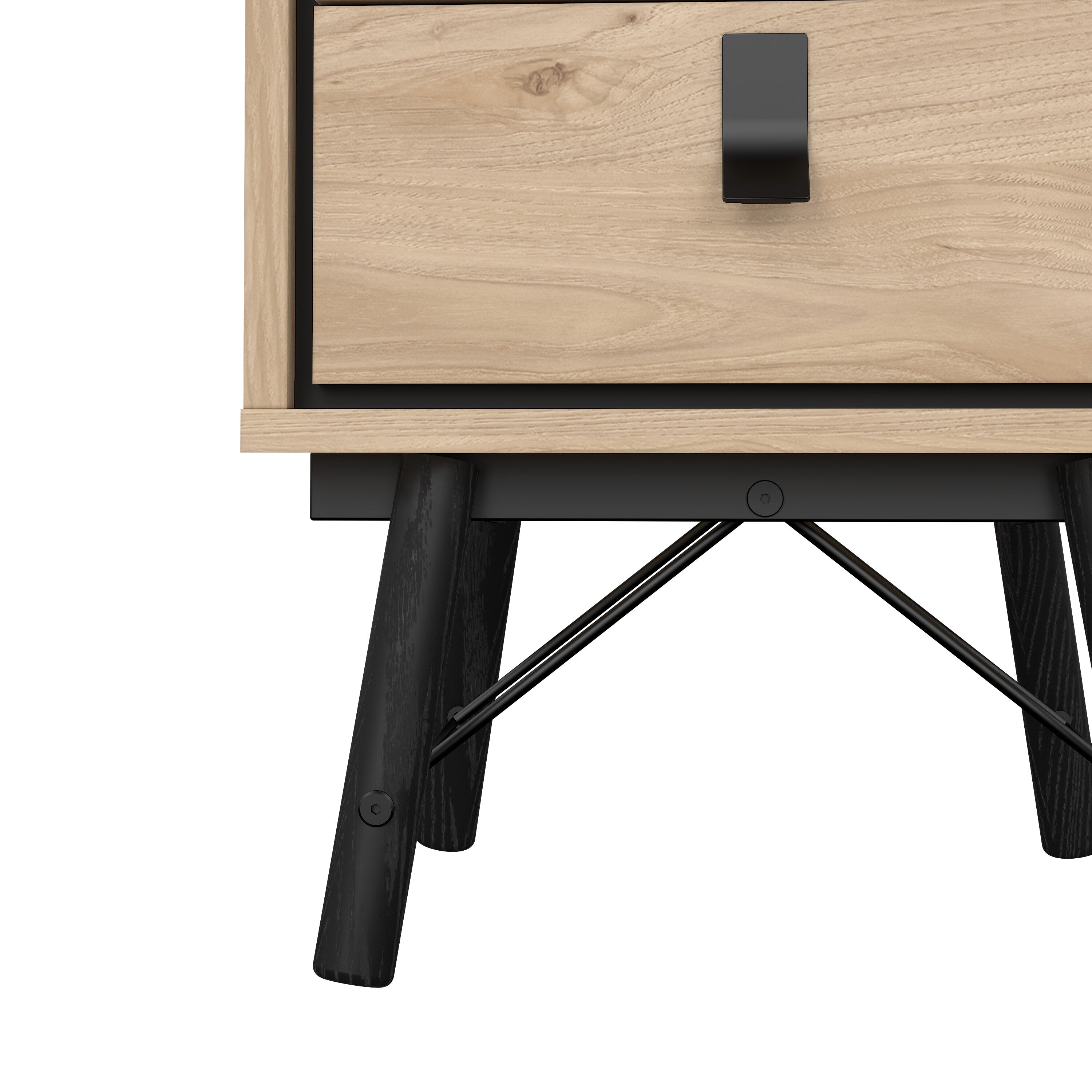 Ry Bedside Cabinet 2 Drawer Jackson Hickory Oak – FTG, view 9