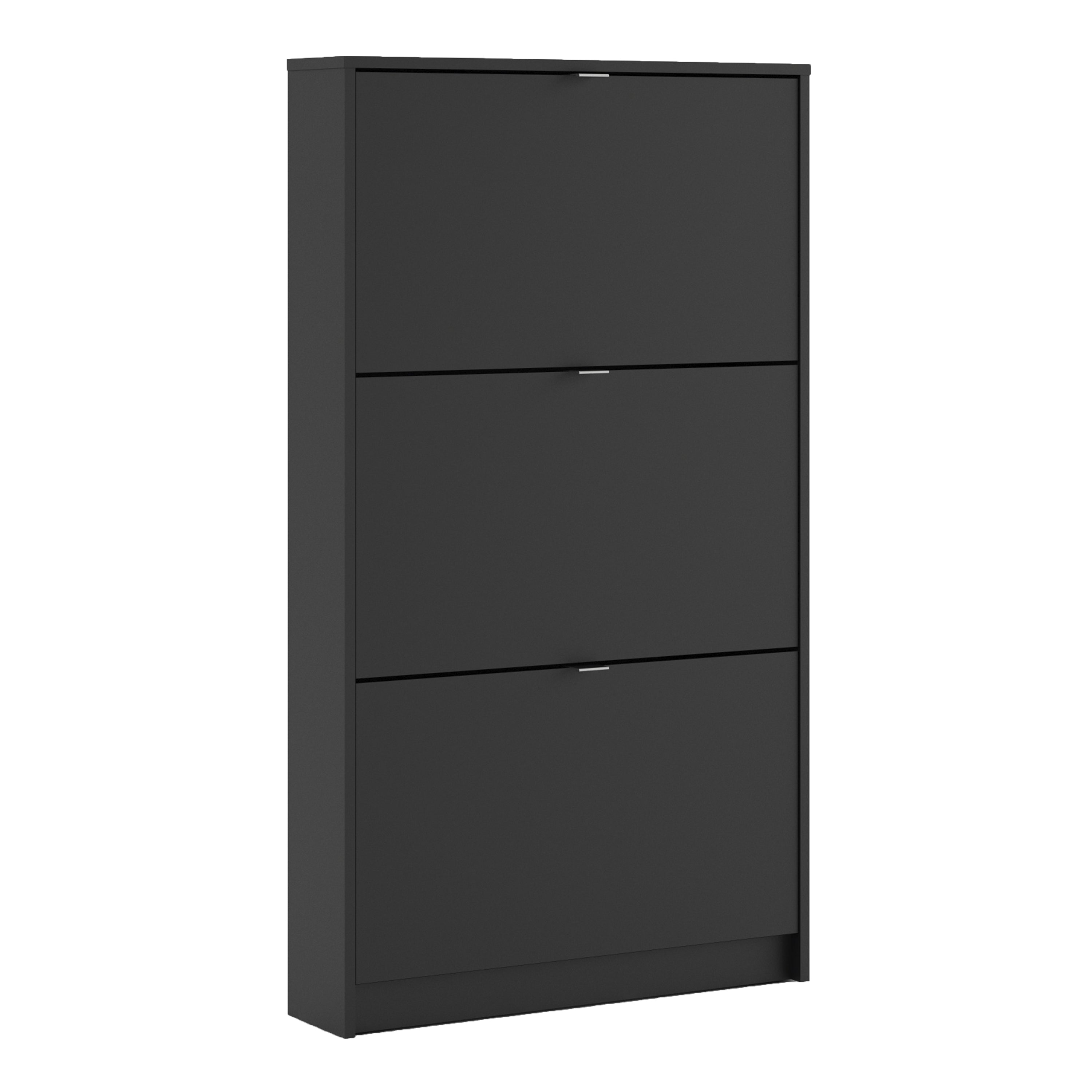 Shoes Shoe Cabinet 3 Flip Down Doors and 1 layer in Matt Black – FTG