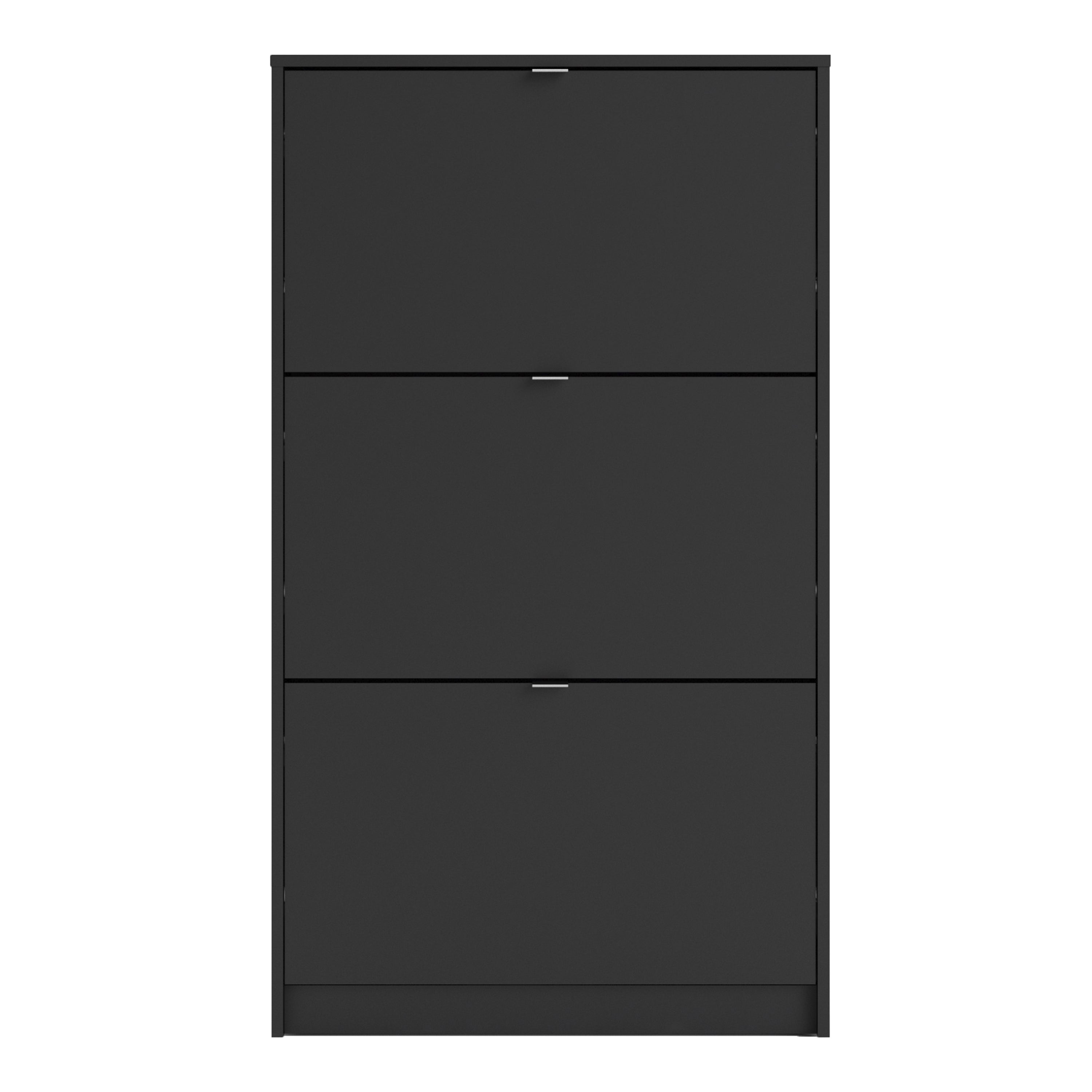 Shoes Shoe Cabinet 3 Flip Down Doors and 1 layer in Matt Black – FTG, view 2