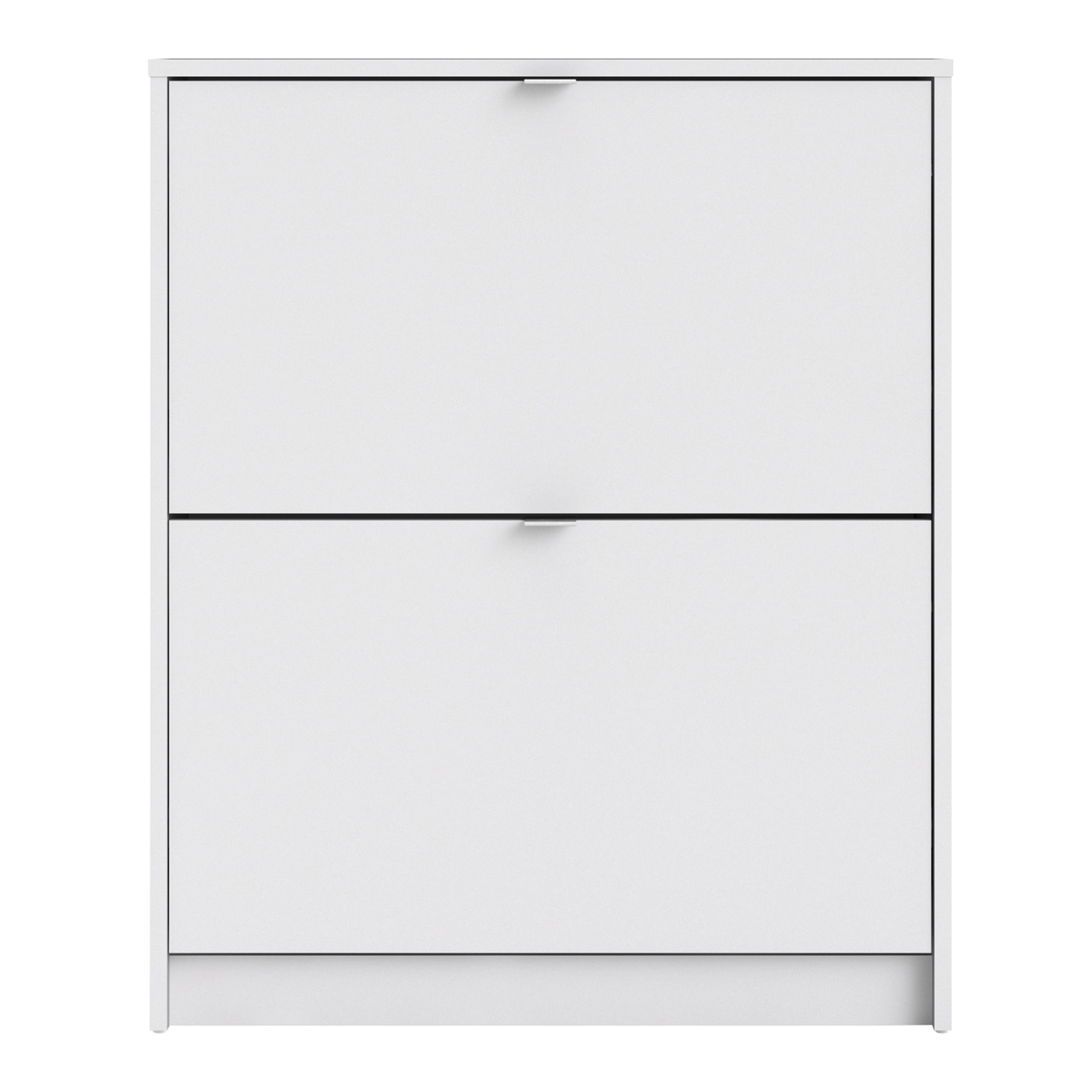 Shoes Shoe Cabinet 2 Flip Down Doors and 2 layers in White – FTG, view 2