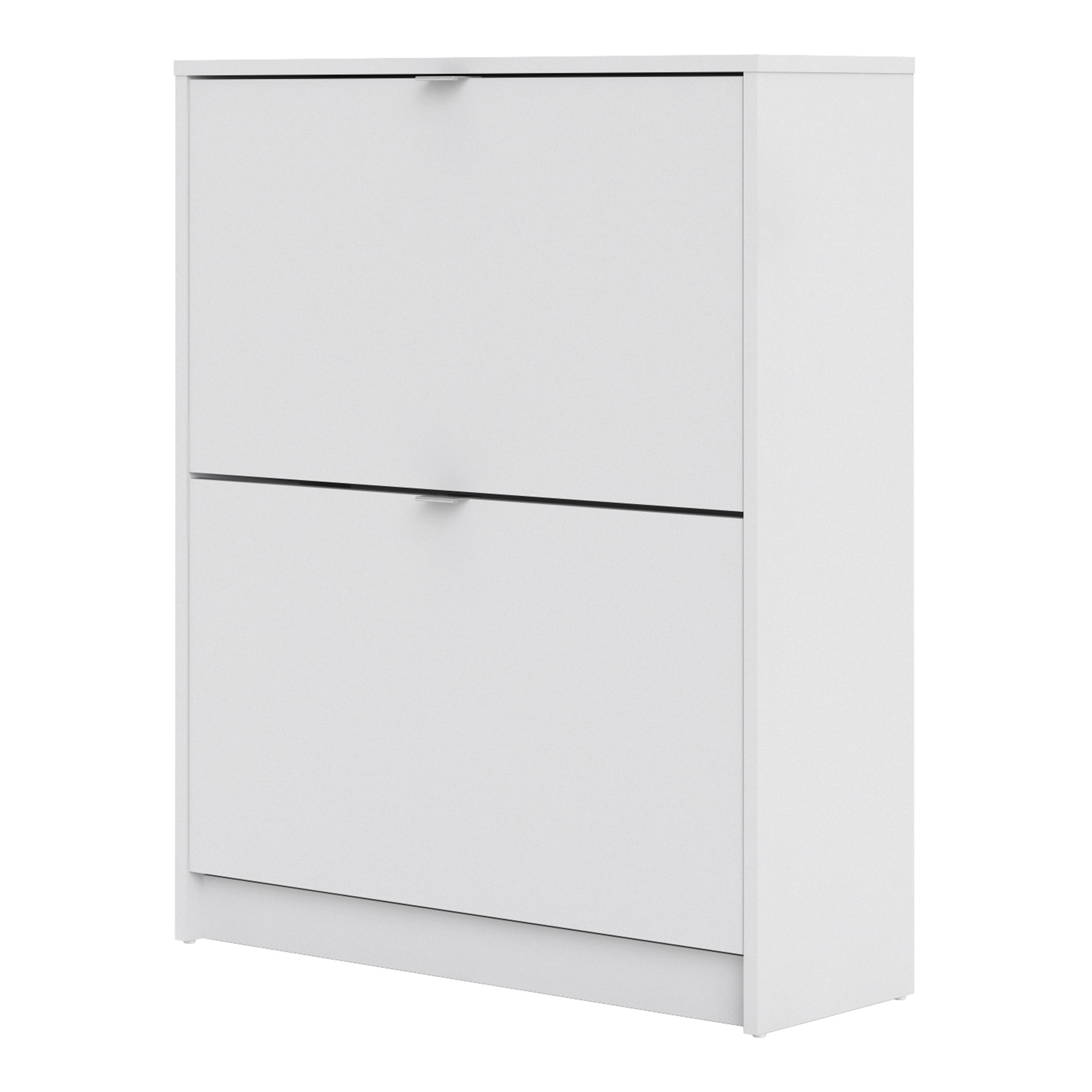 Shoes Shoe Cabinet 2 Flip Down Doors and 2 layers in White – FTG, view 3