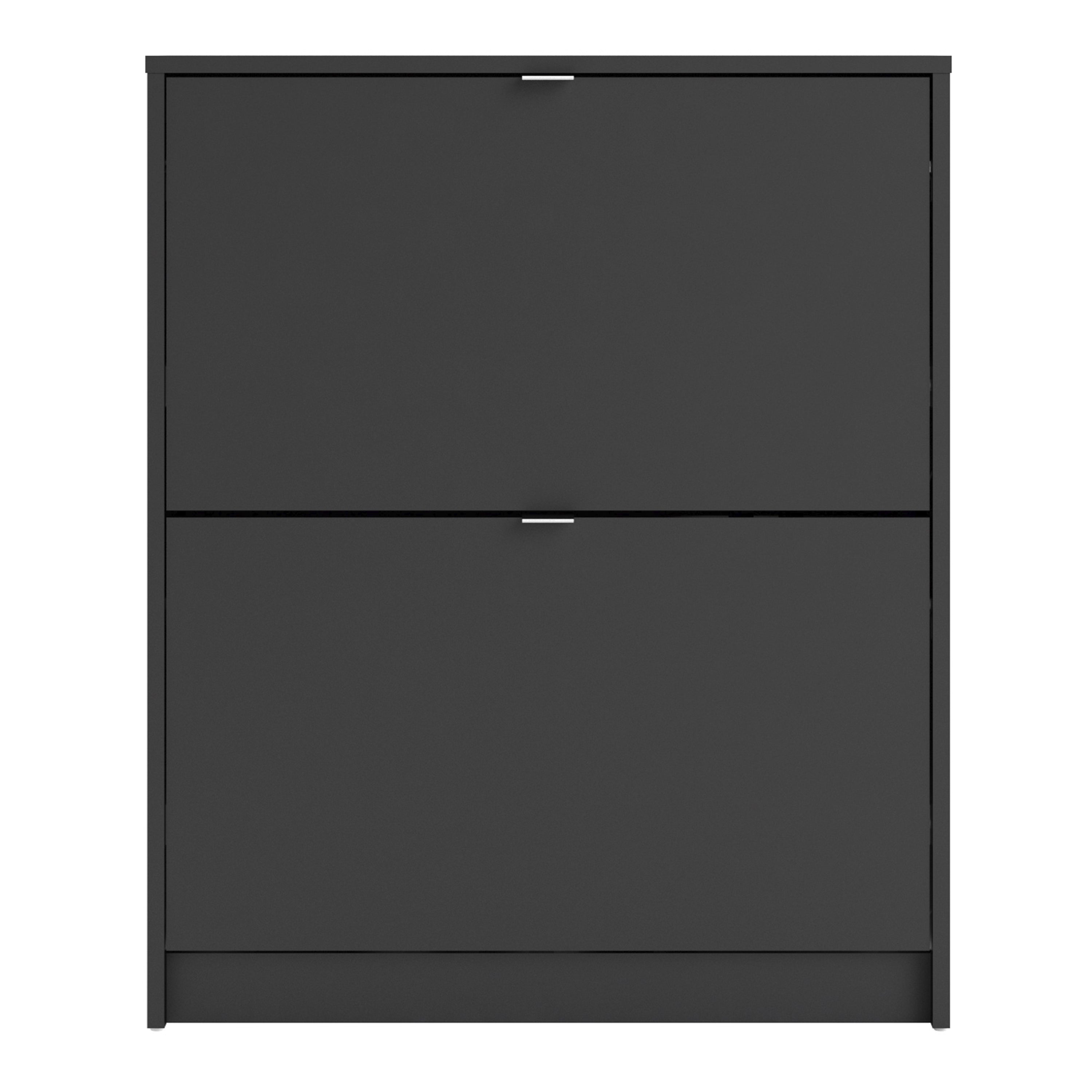 Shoes Shoe Cabinet 2 Flip Down Doors and 2 layers in Matt Black – FTG, view 2
