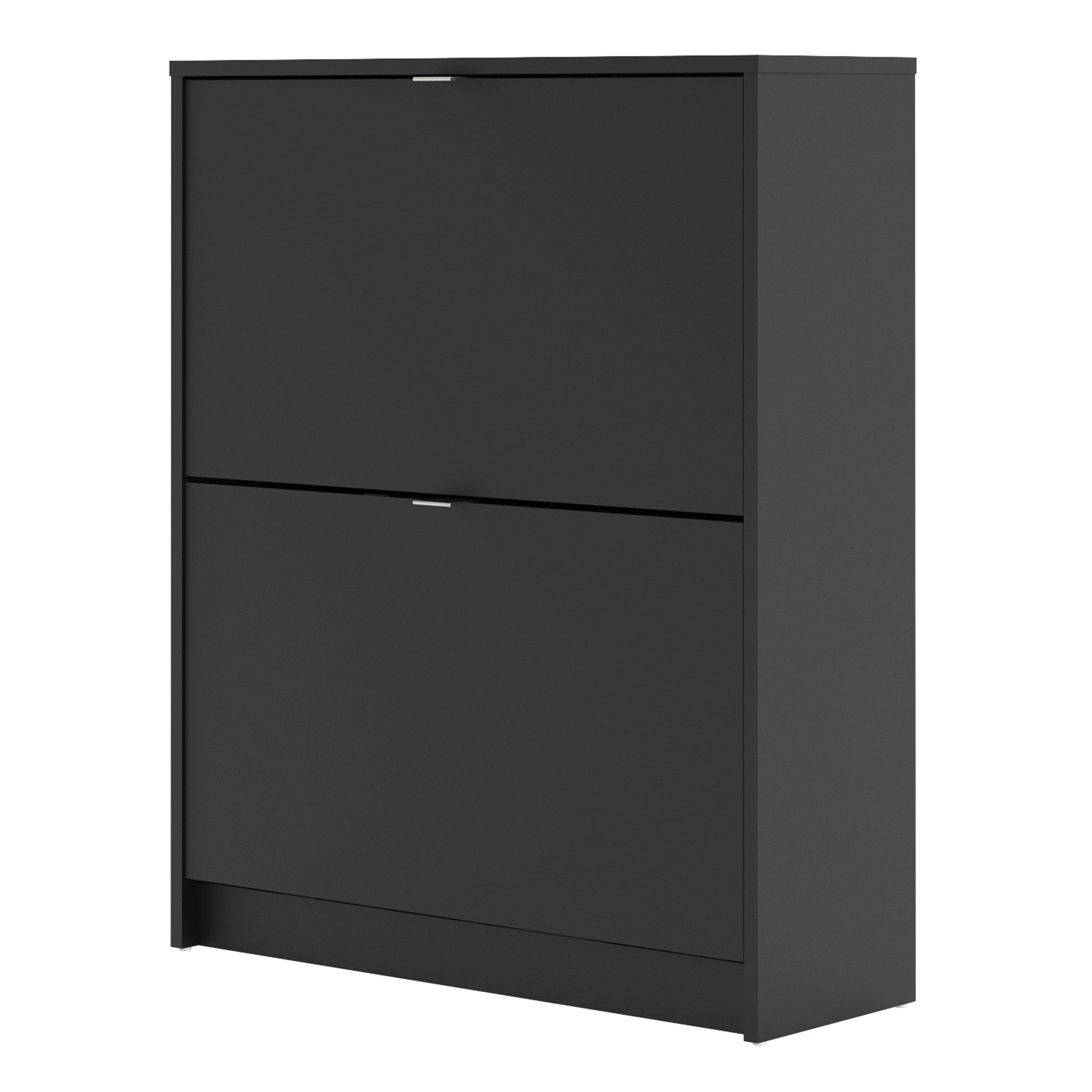 Shoes Shoe Cabinet 2 Flip Down Doors and 2 layers in Matt Black – FTG, view 3