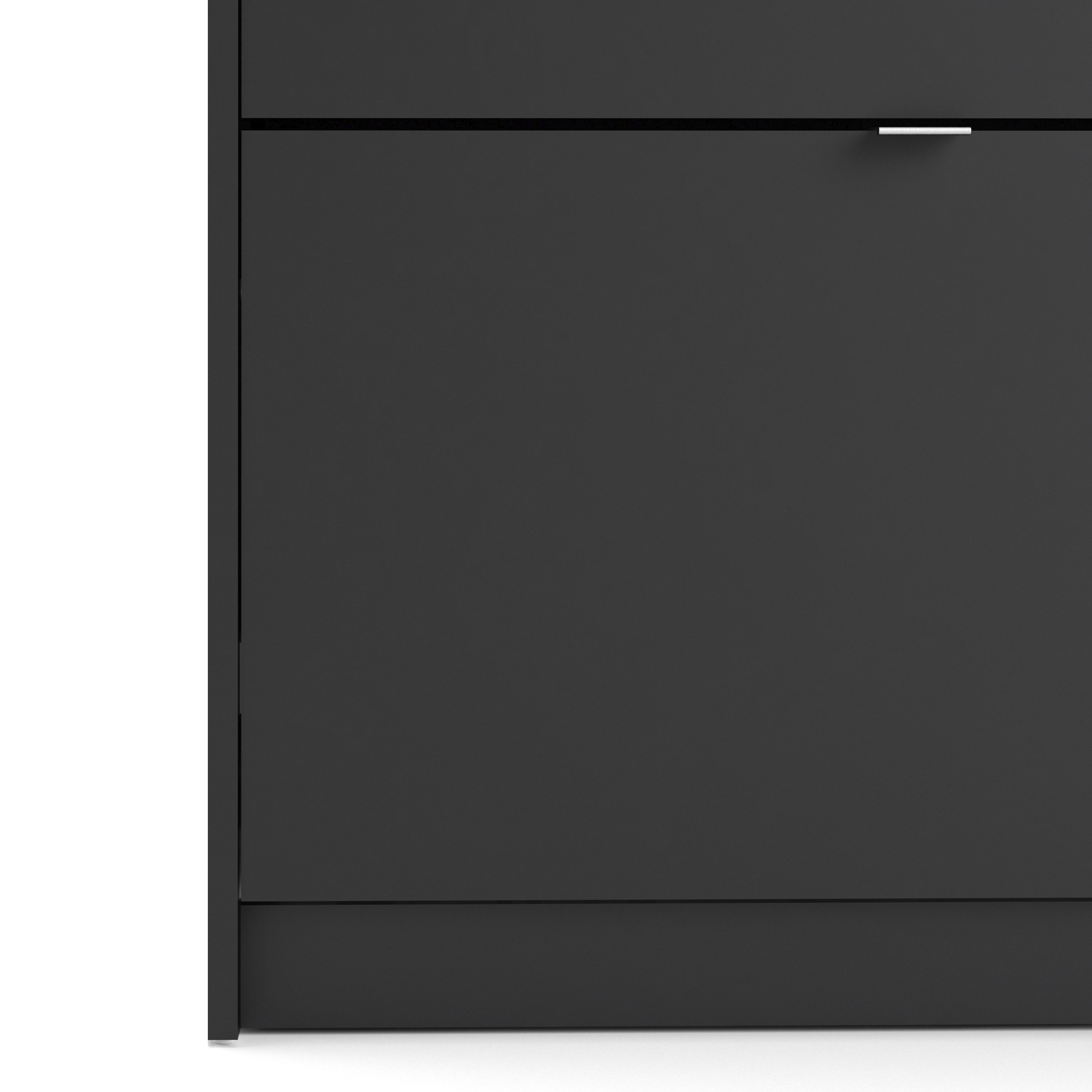 Shoes Shoe Cabinet 2 Flip Down Doors and 2 layers in Matt Black – FTG, view 8