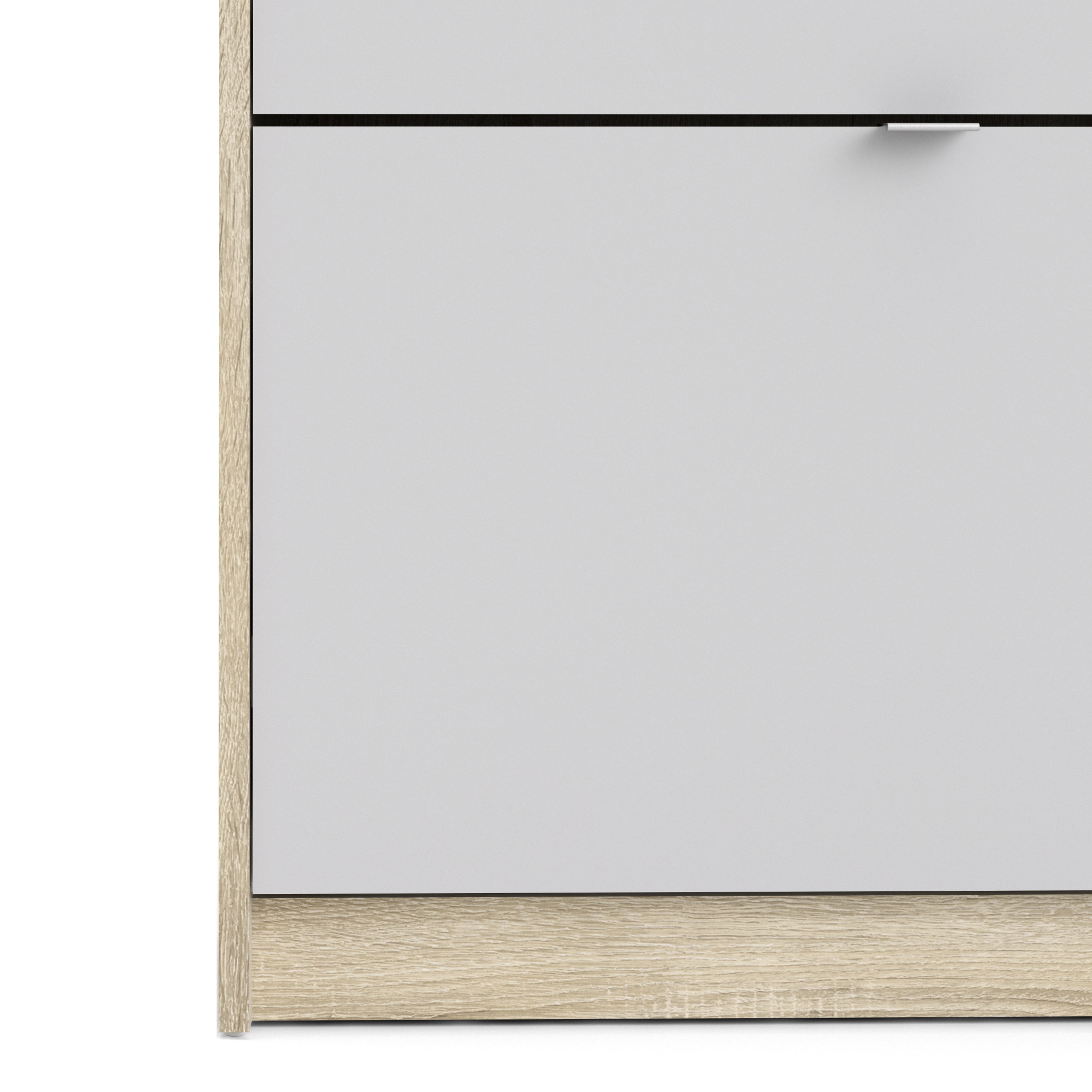 Shoes Shoe Cabinet 3 Flip Down Doors and 2 layers Oak structure White – FTG, view 9
