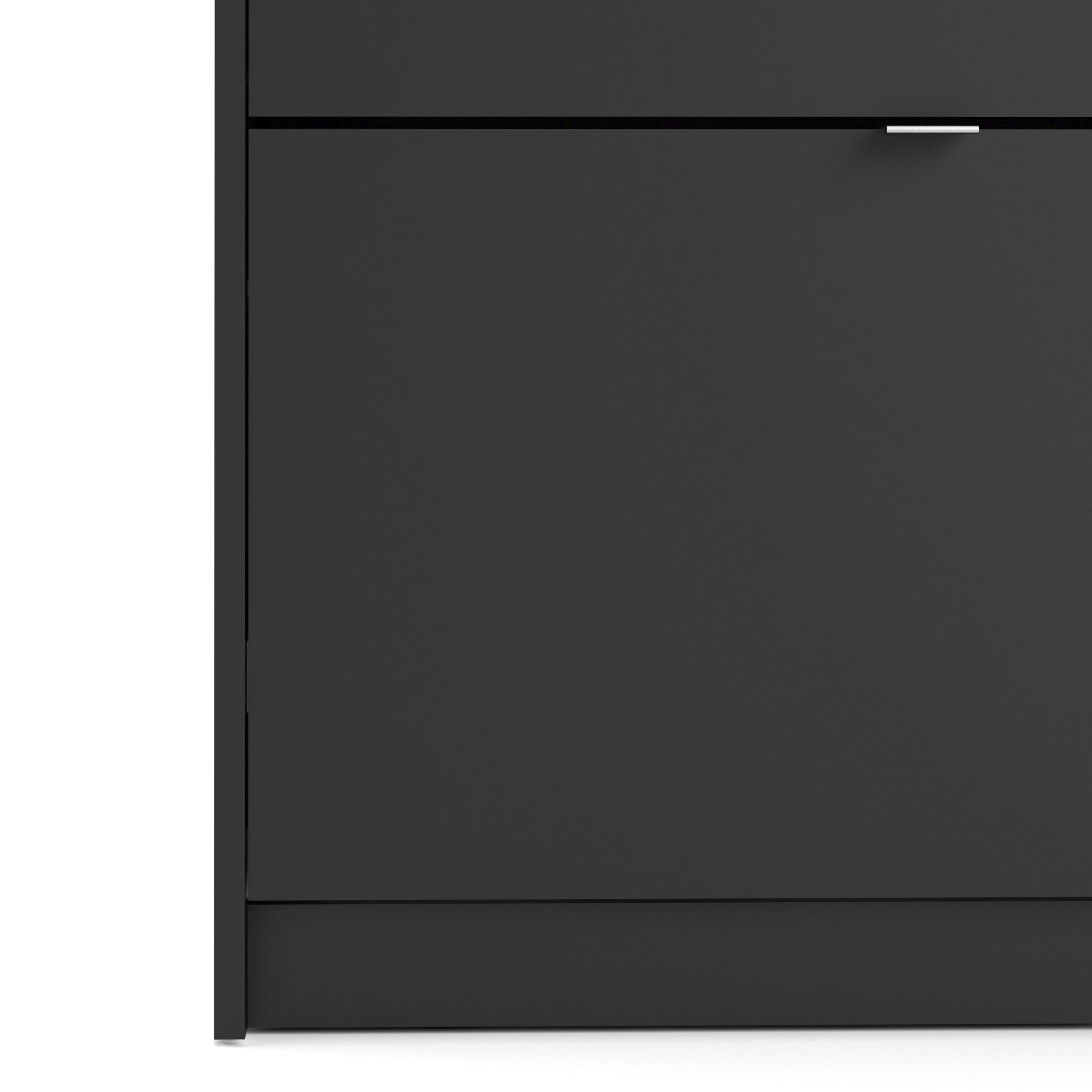 Shoes Shoe Cabinet 3 Flip Down Doors and 2 layers in Matt Black – FTG, view 9