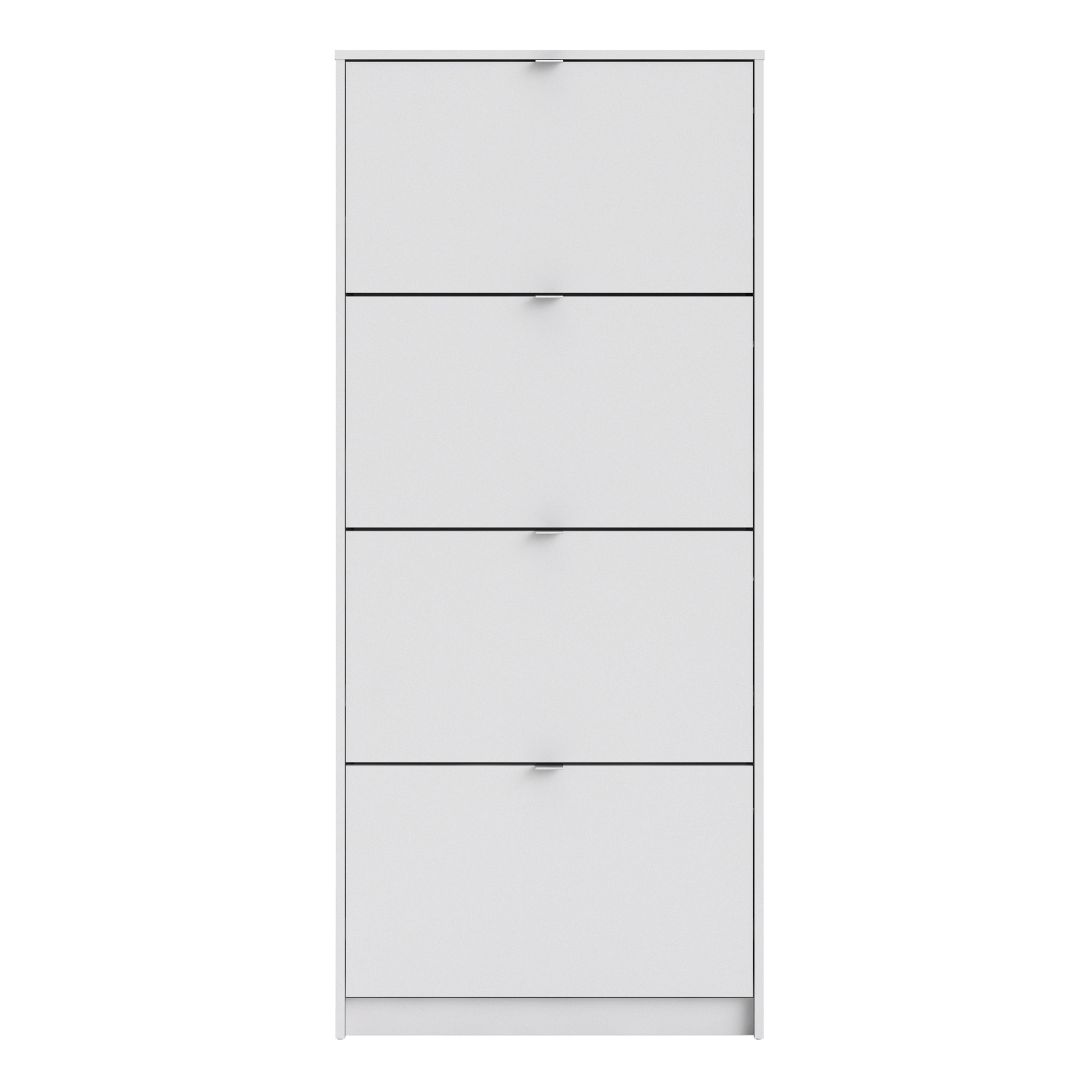Shoes Shoe Cabinet 4 Flip Down Doors and 2 layers in White – FTG, view 2