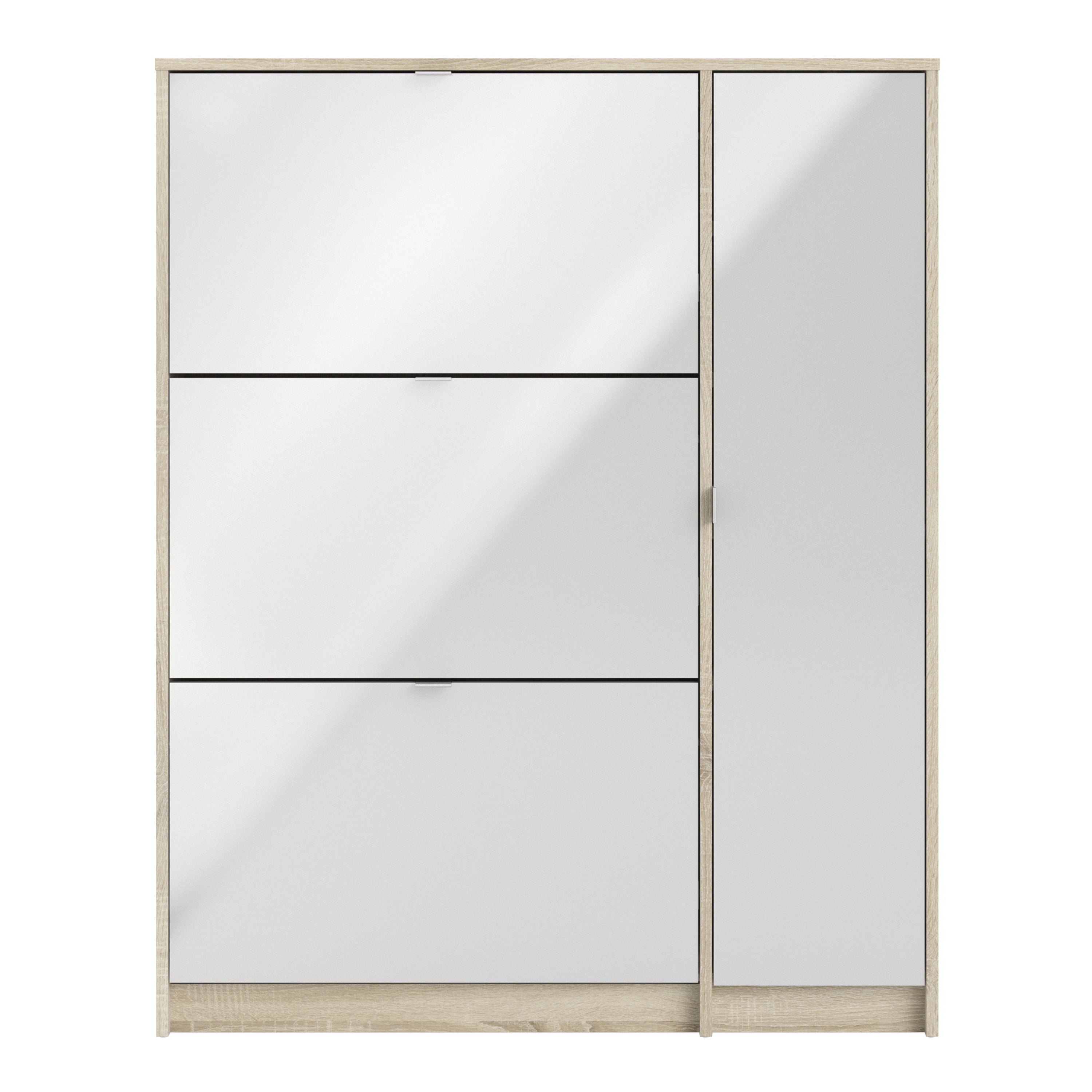 Shoes Shoe Cabinet 3 Flip Down Doors and 2 layers 1 Door Oak structure – FTG, view 2