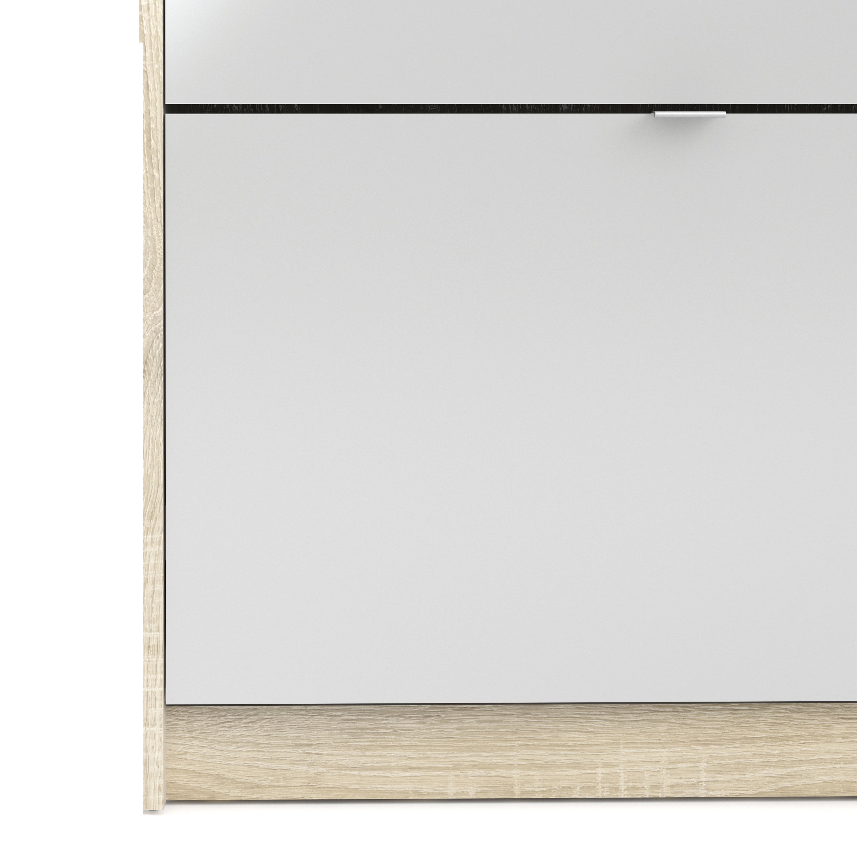 Shoes Shoe Cabinet 4 Flip Down Doors and 2 layers 1 Mirror Door Oak structure – FTG, view 7