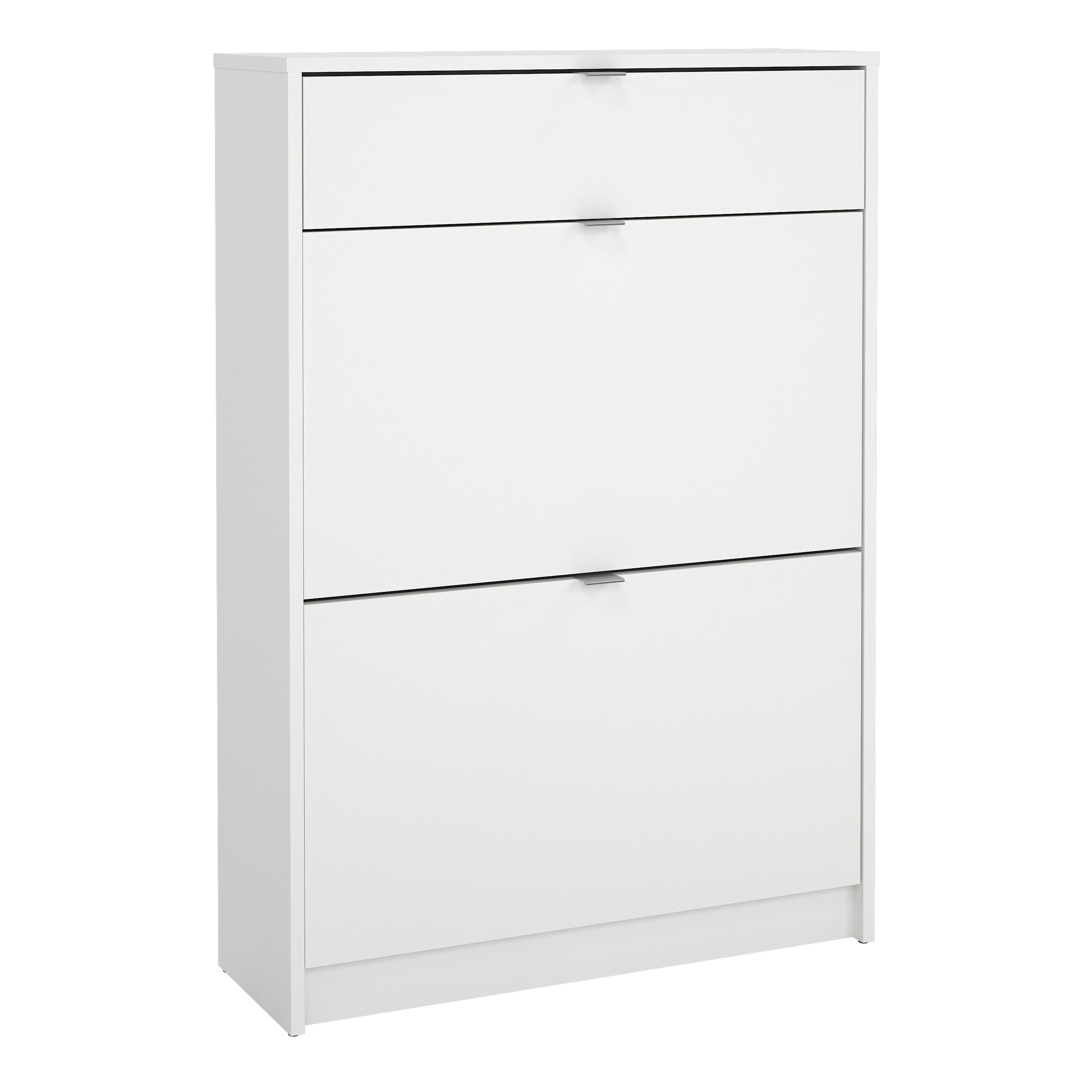 Shoes Shoe Cabinet 2 Flip Down Doors + 1 Drawer in White – FTG