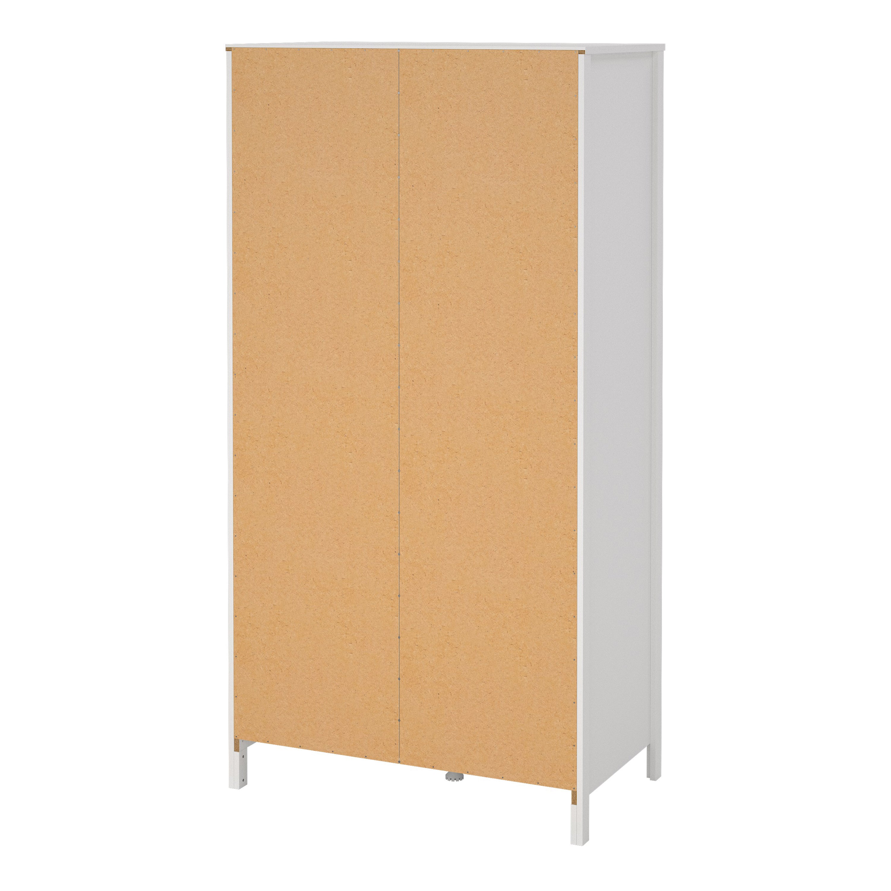 Barcelona Wardrobe with 1 Door 1 Mirror Door 2 Drawers in White – FTG, view 4