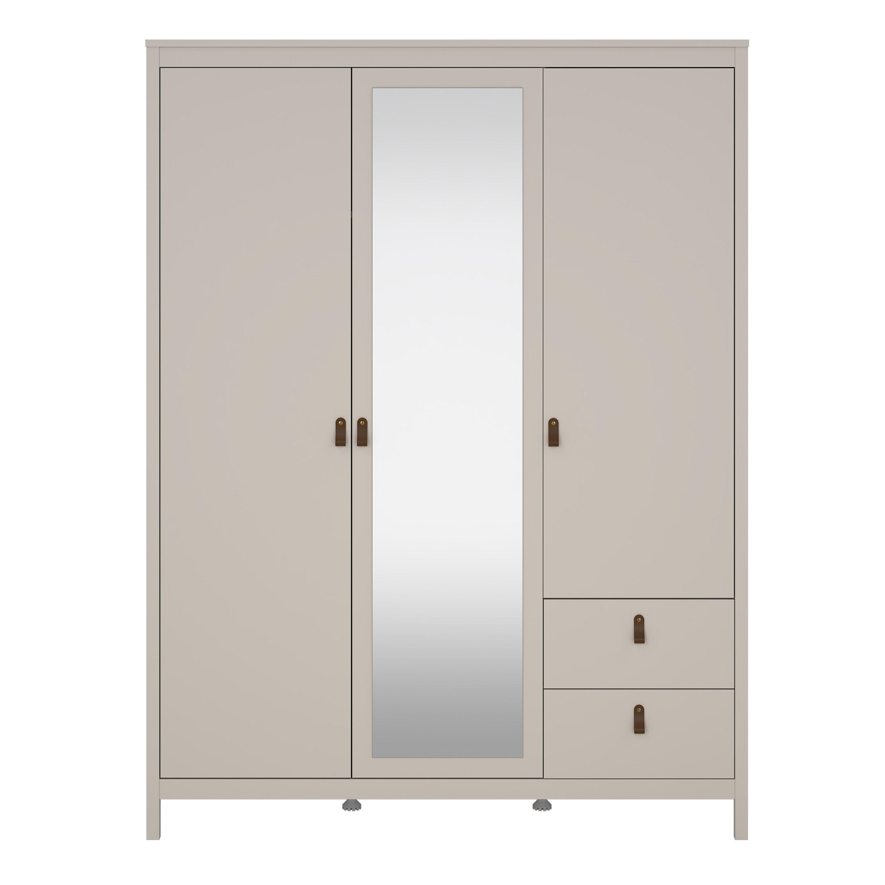 Barcelona Wardrobe with 2 Doors + 1 Mirror Door + 2 Drawers in Cashmere – FTG, view 4