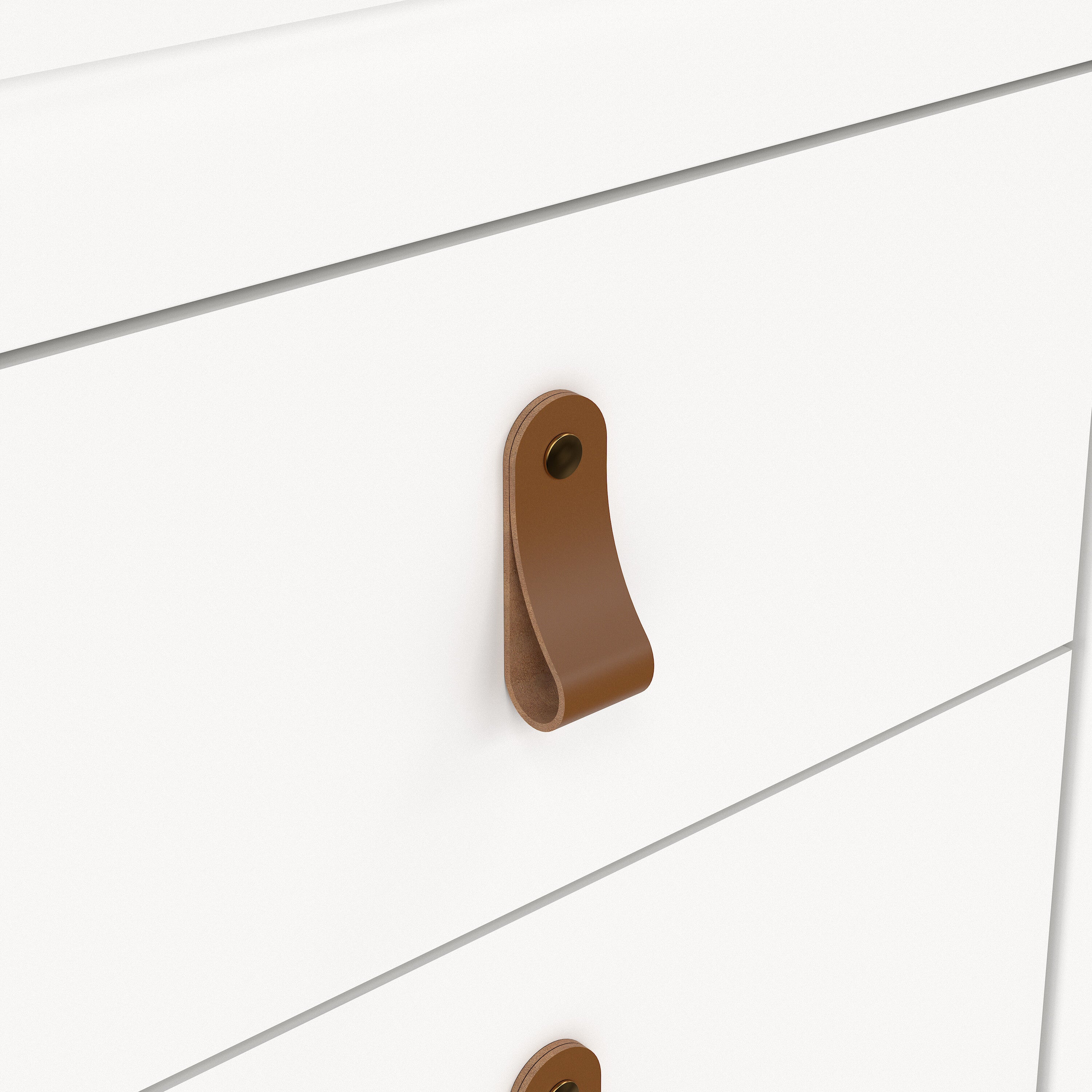 Barcelona Bedside Table 2 Drawers in White – FTG, view 9
