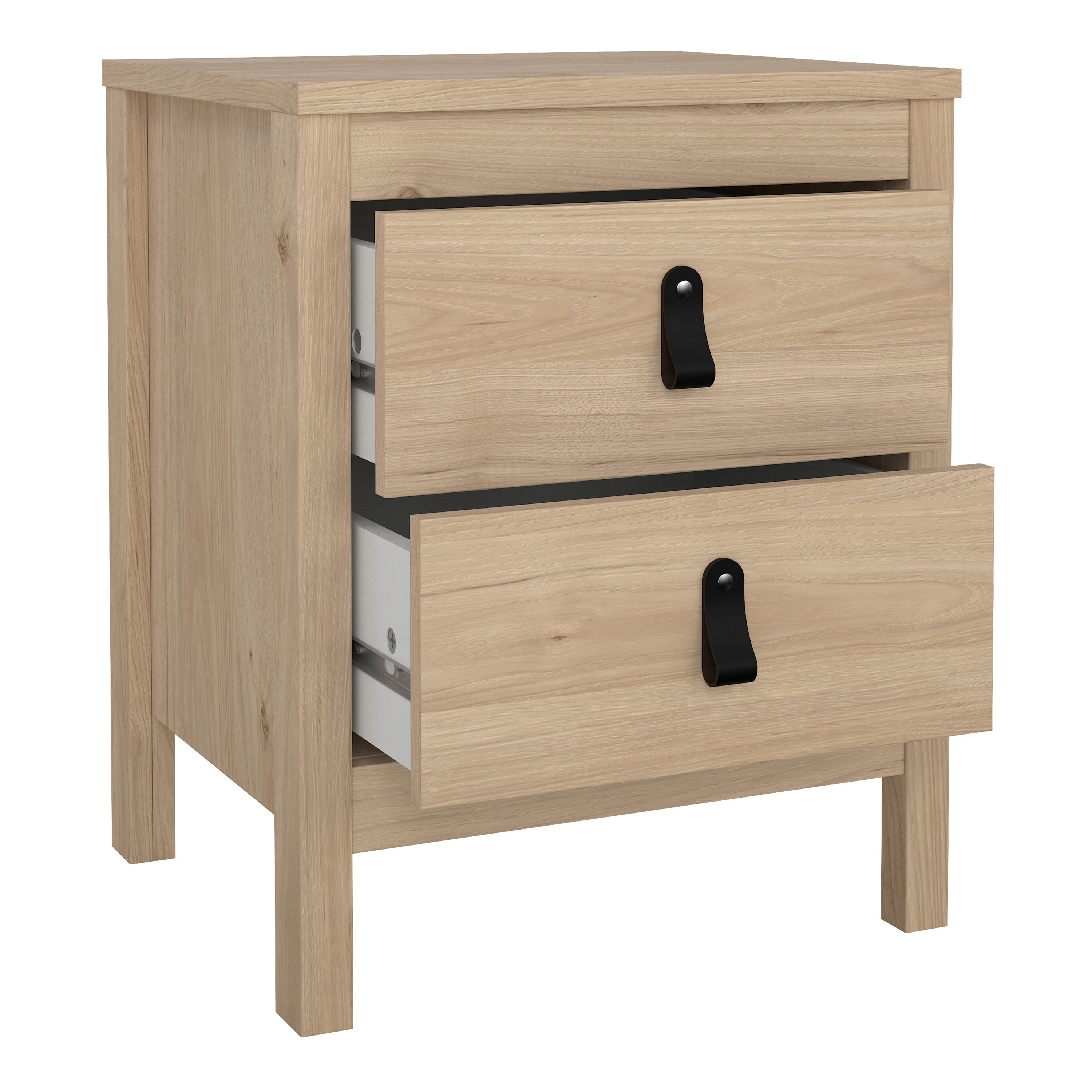 Barcelona Bedside Table 2 Drawers in Jackson Hickory Oak – FTG, view 5