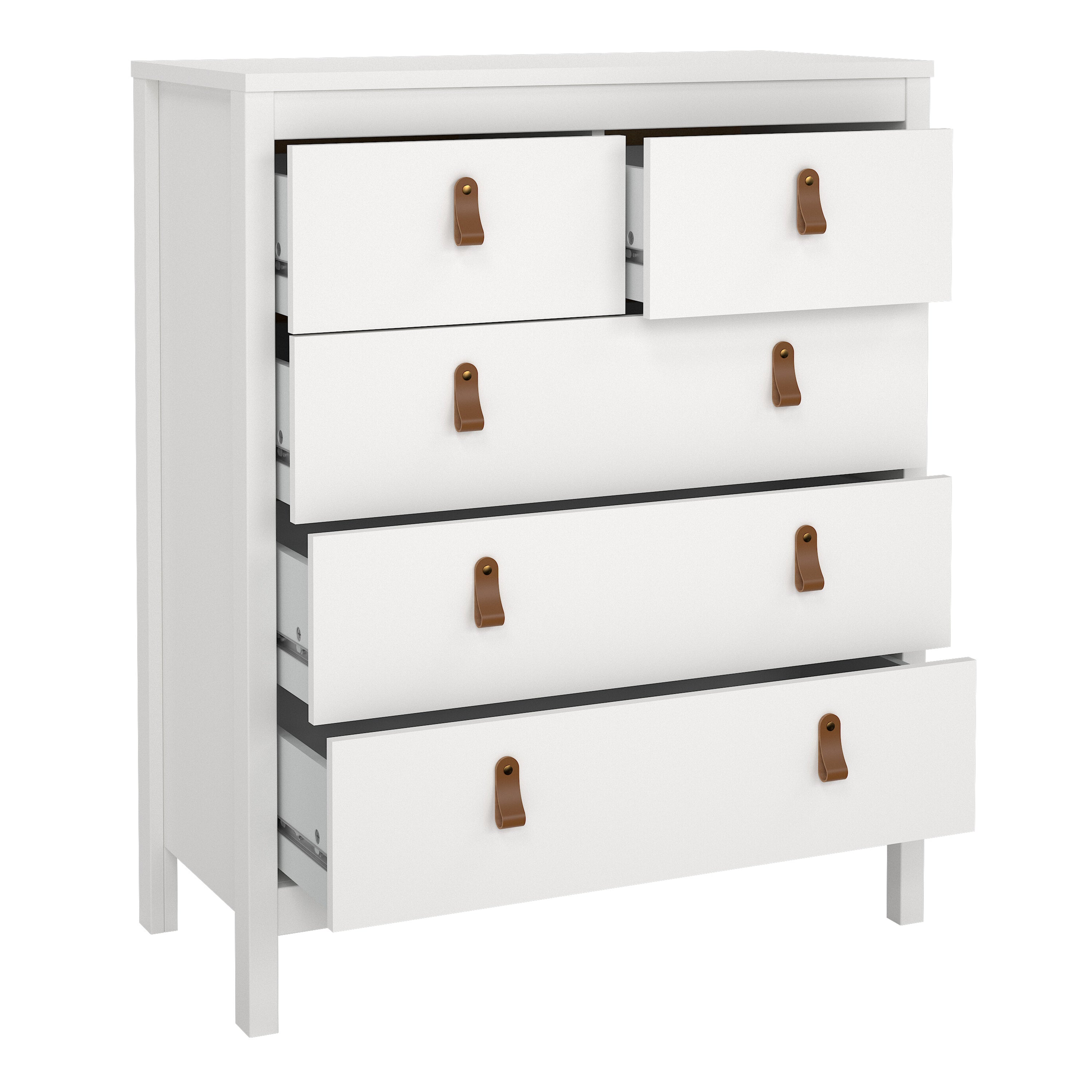 Barcelona Chest 3+2 Drawers in White – FTG, view 5
