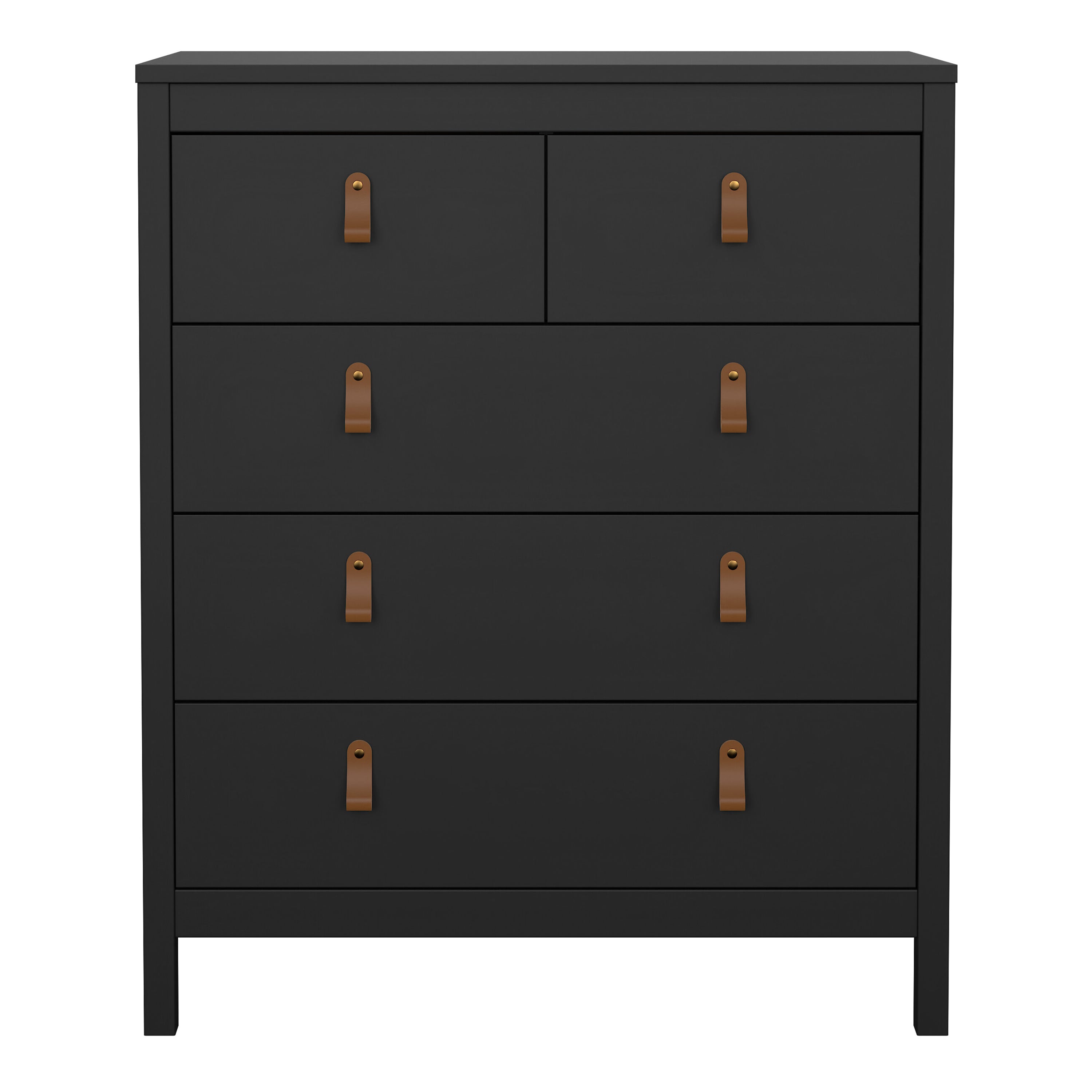 Barcelona Chest 3+2 Drawers in Matt Black – FTG, view 2