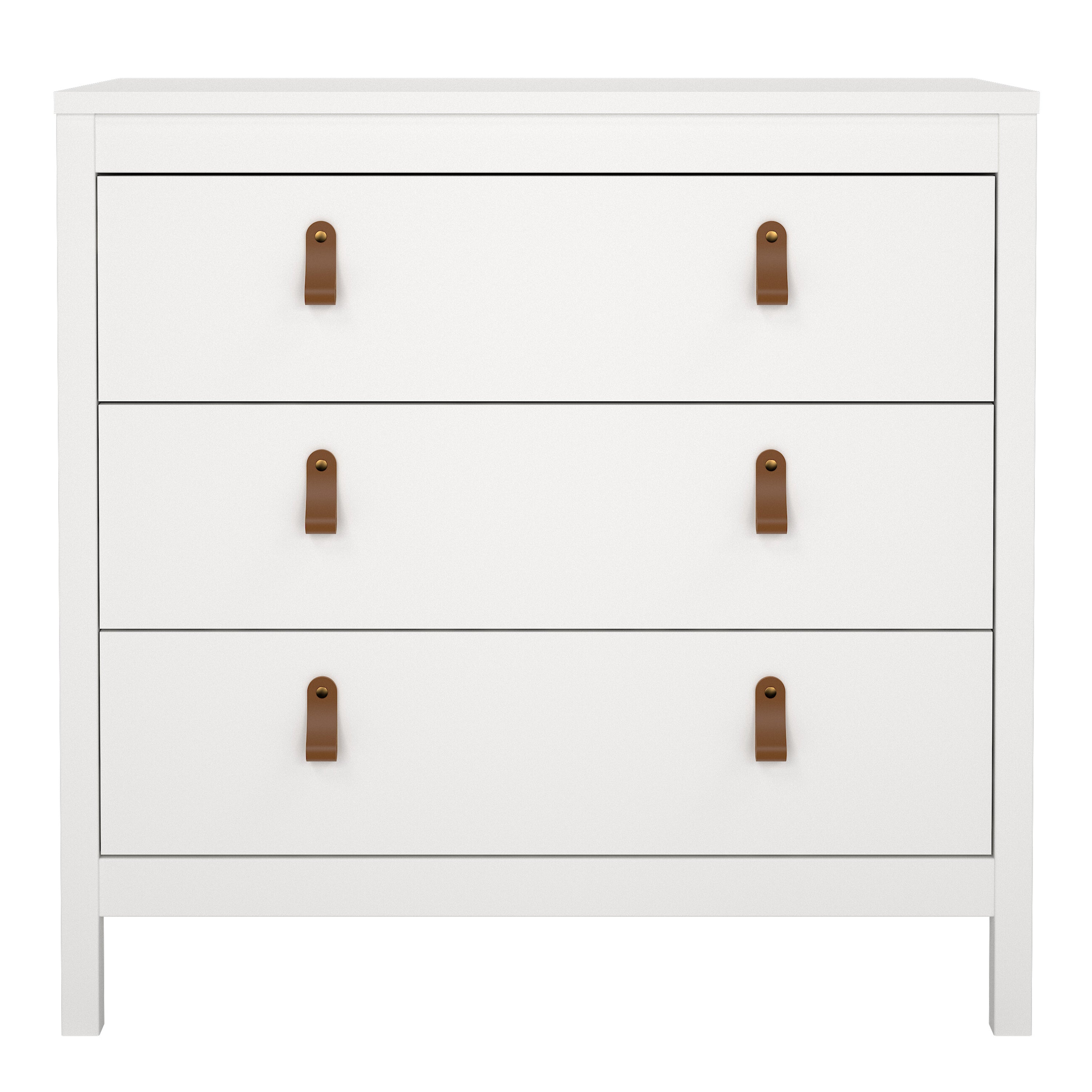 Barcelona Chest 3 Drawers in White – FTG, view 2