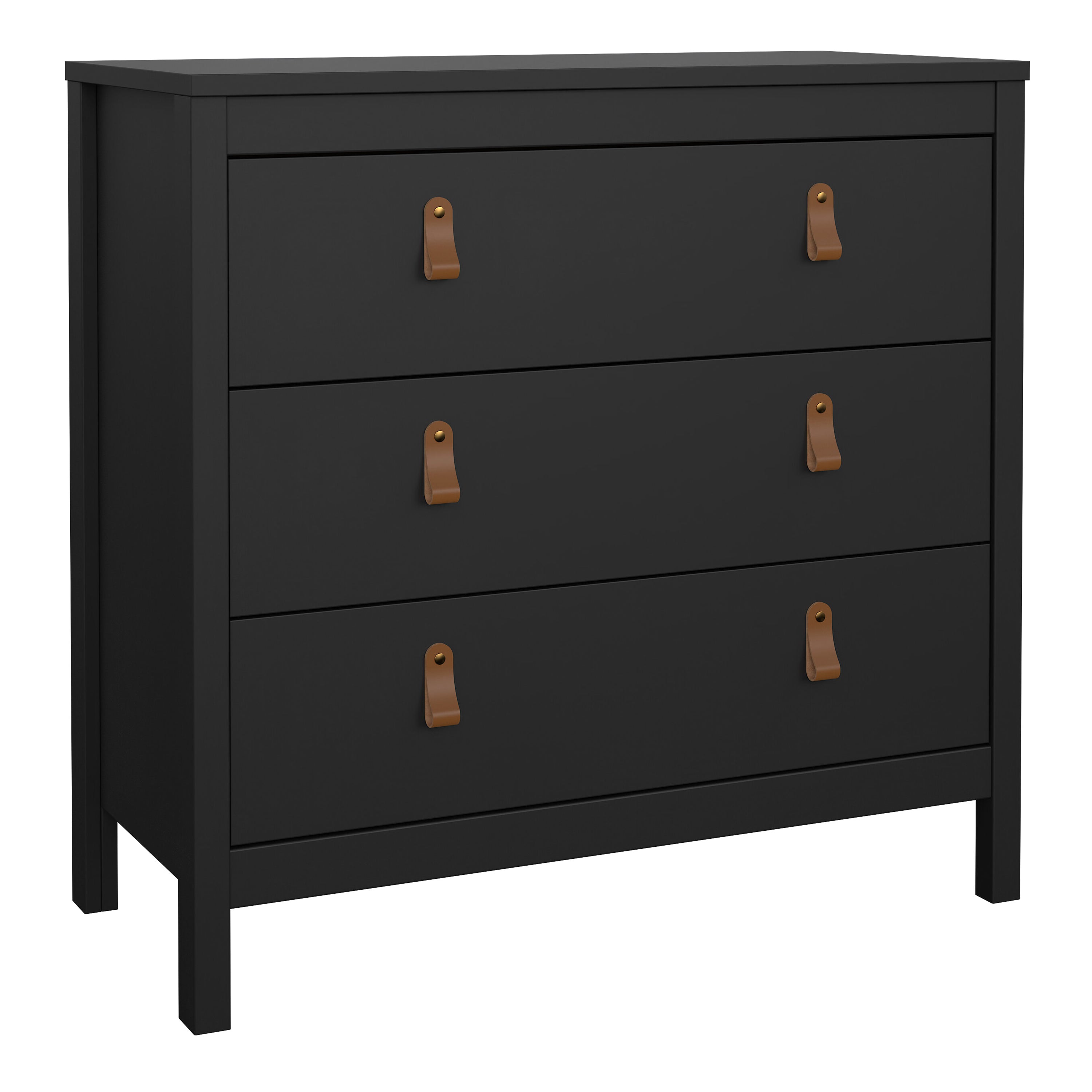 Barcelona Chest 3 Drawers in Matt Black – FTG