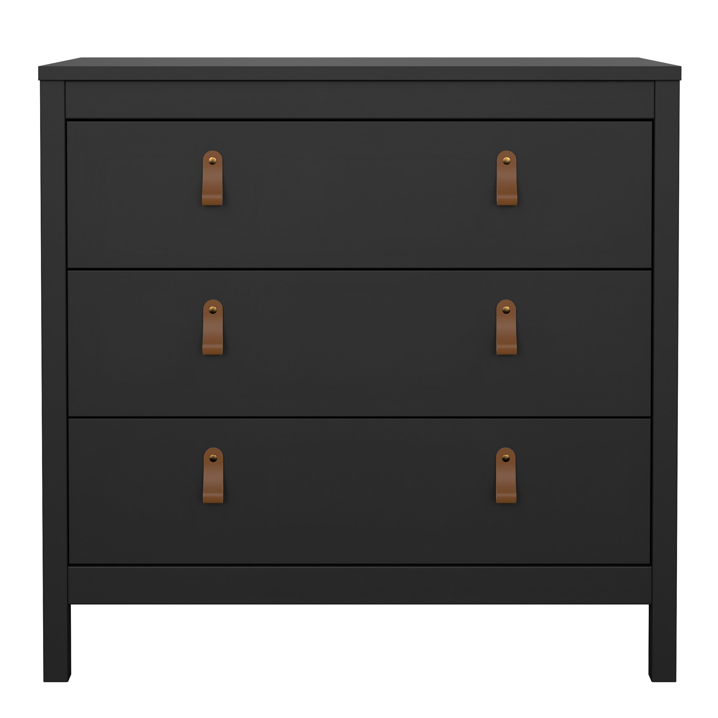 Barcelona Chest 3 Drawers in Matt Black – FTG, view 2
