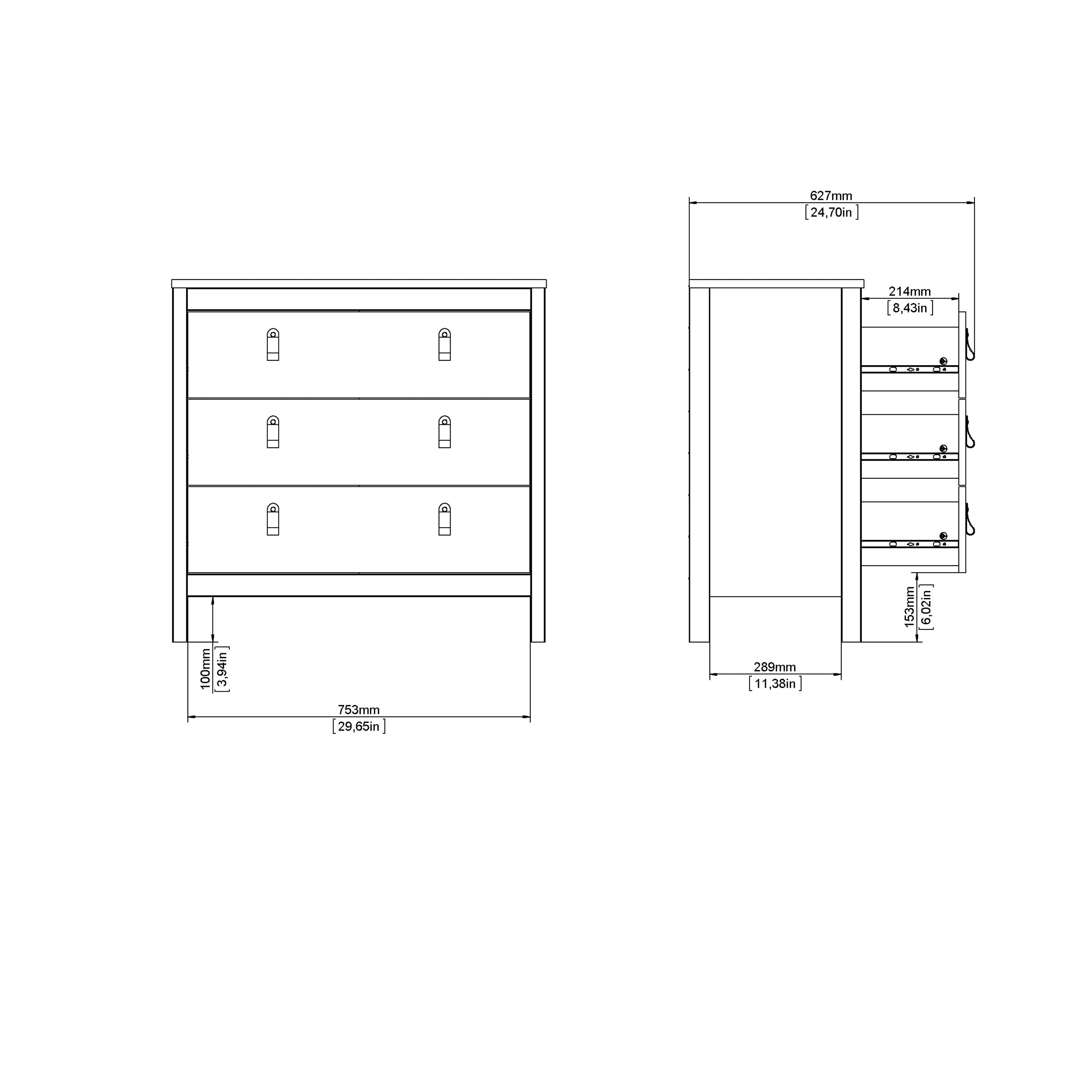 Barcelona Chest 3 Drawers in Cashmere – FTG, view 8