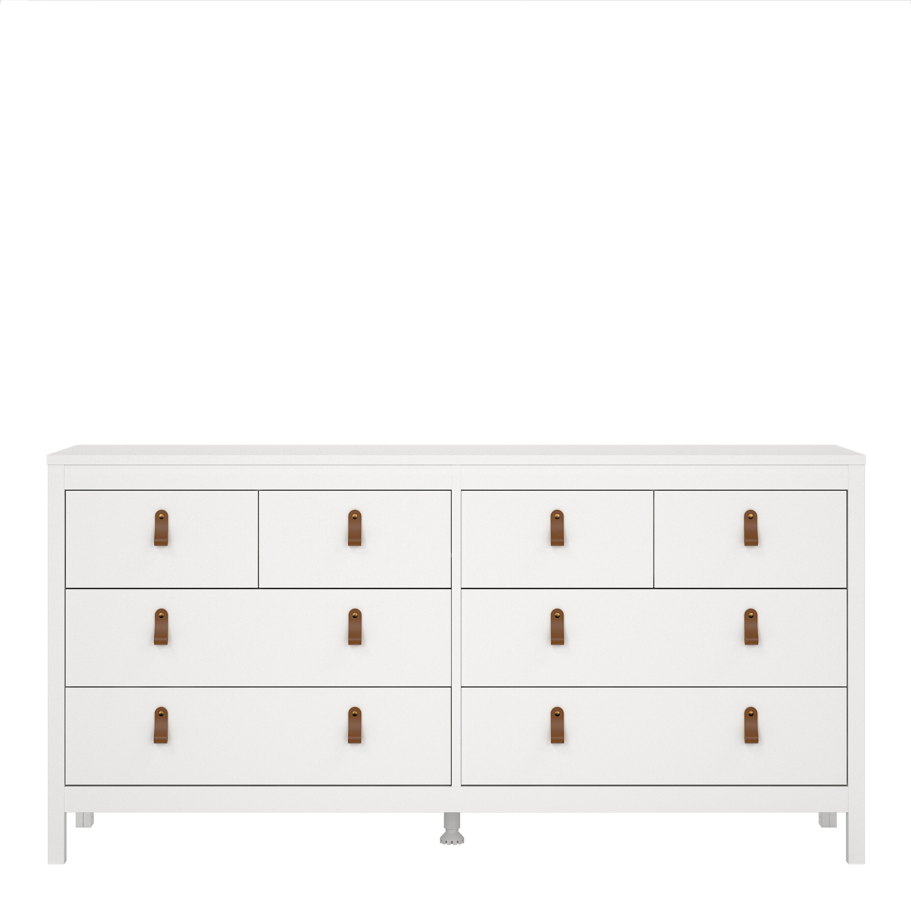 Barcelona Double Dresser 4+4 Drawers in White – FTG, view 2