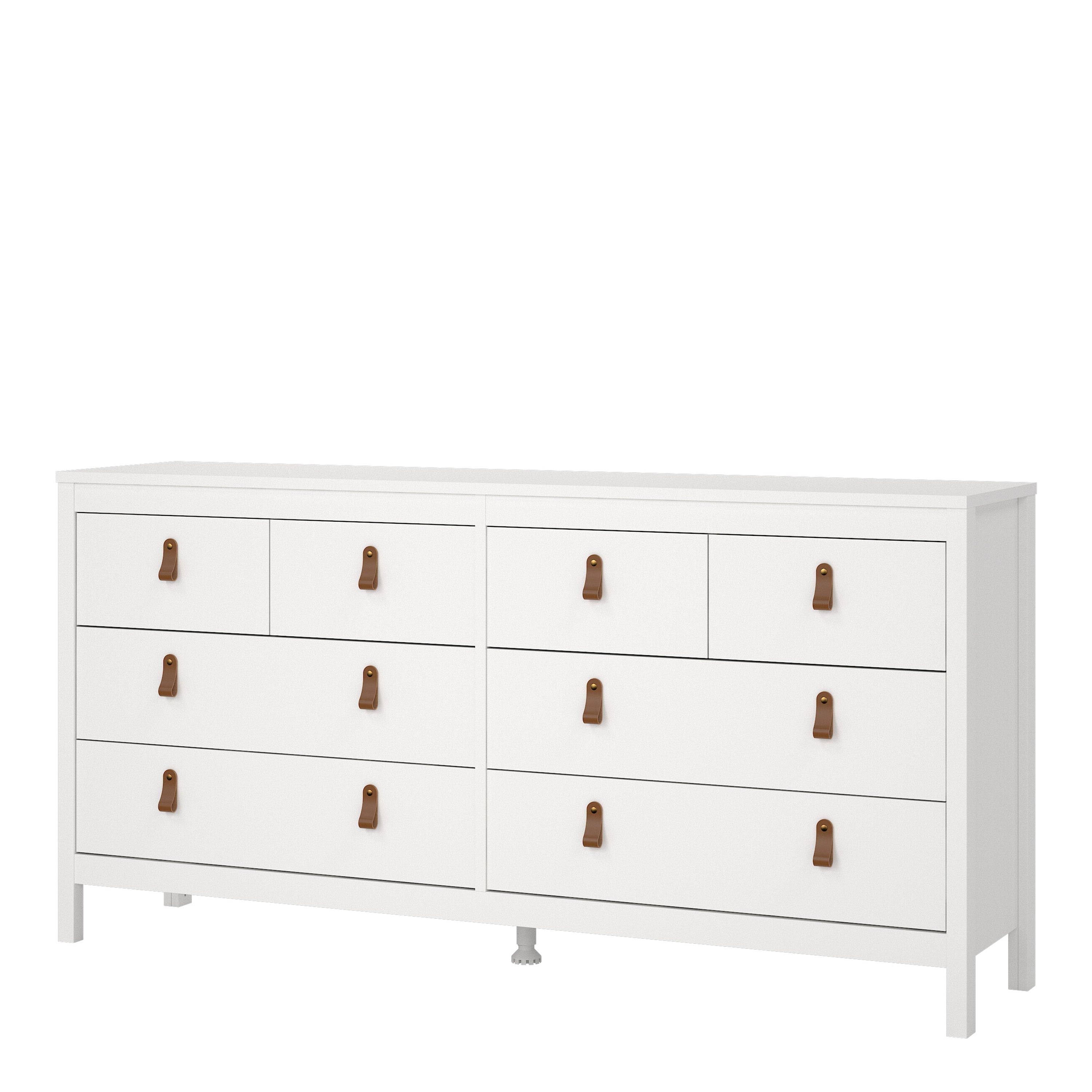 Barcelona Double Dresser 4+4 Drawers in White – FTG, view 3