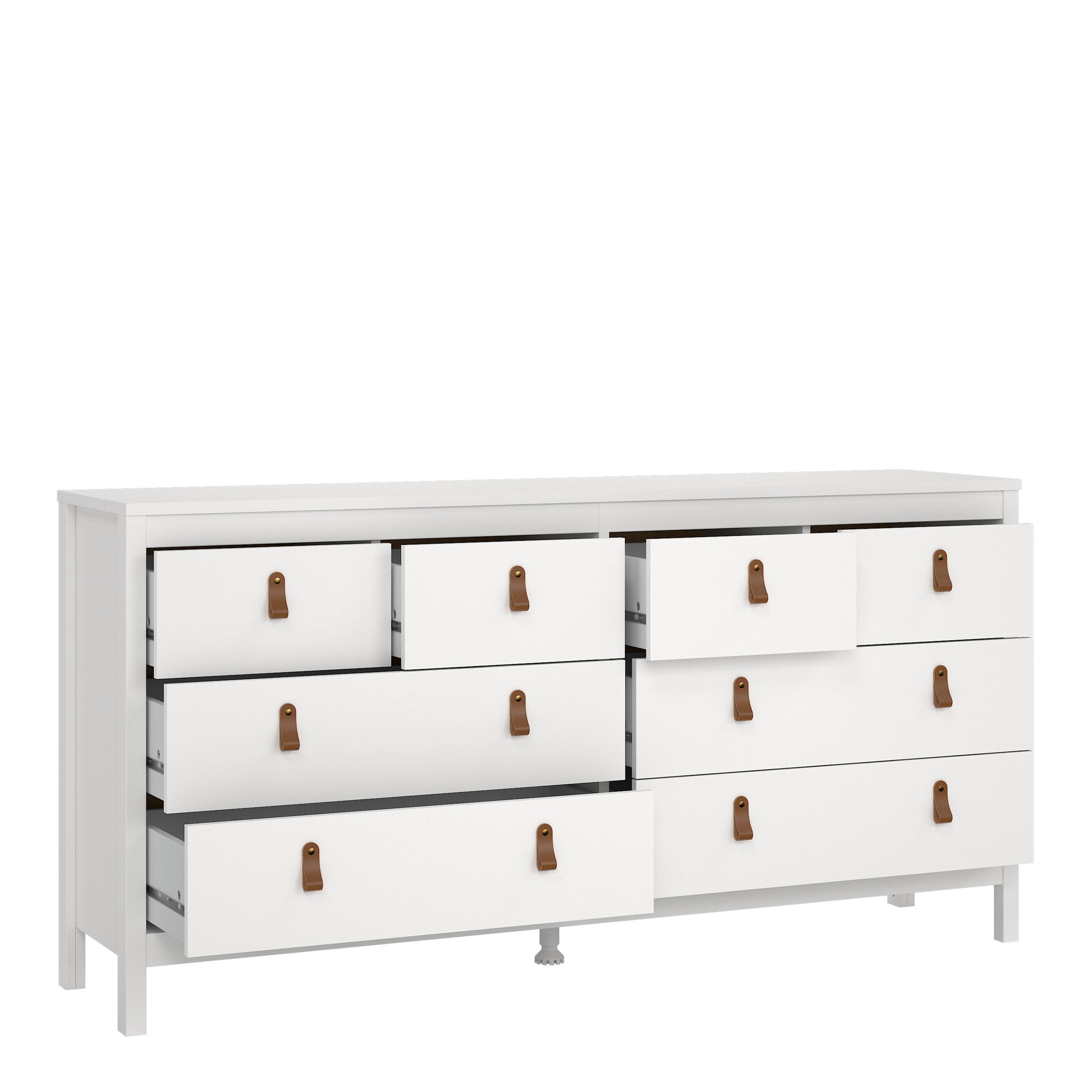 Barcelona Double Dresser 4+4 Drawers in White – FTG, view 4