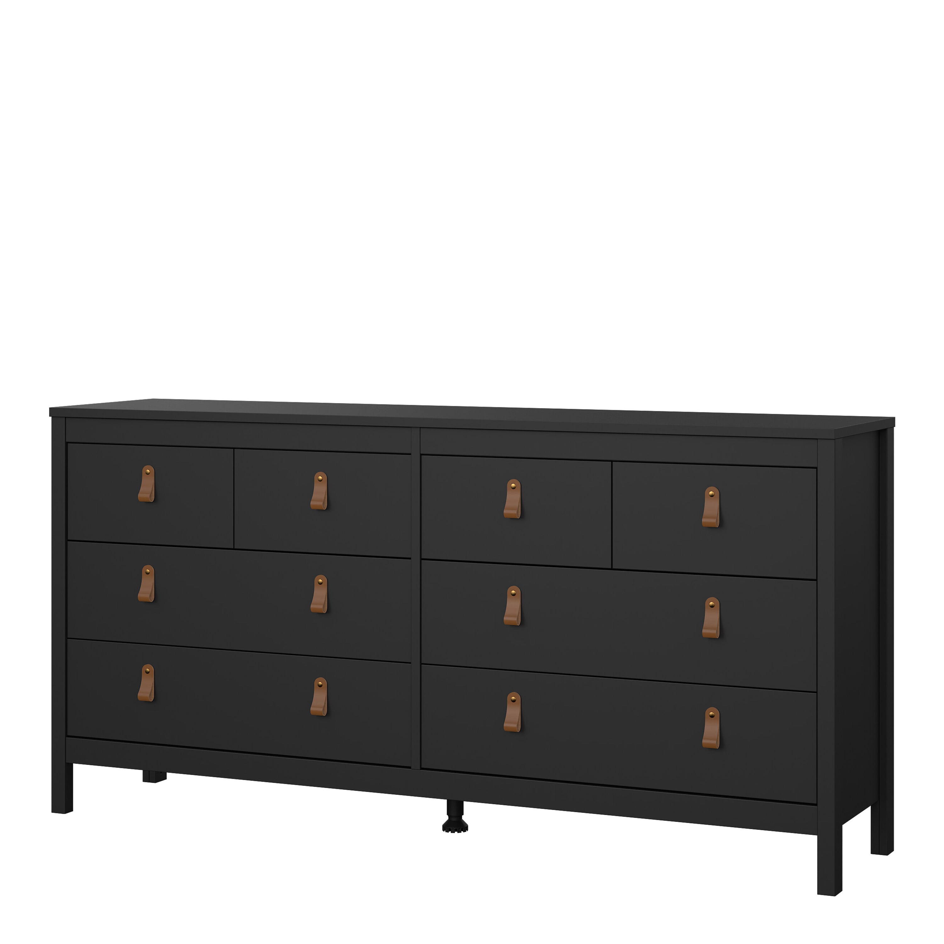 Barcelona Double Dresser 4+4 Drawers in Matt Black – FTG, view 3