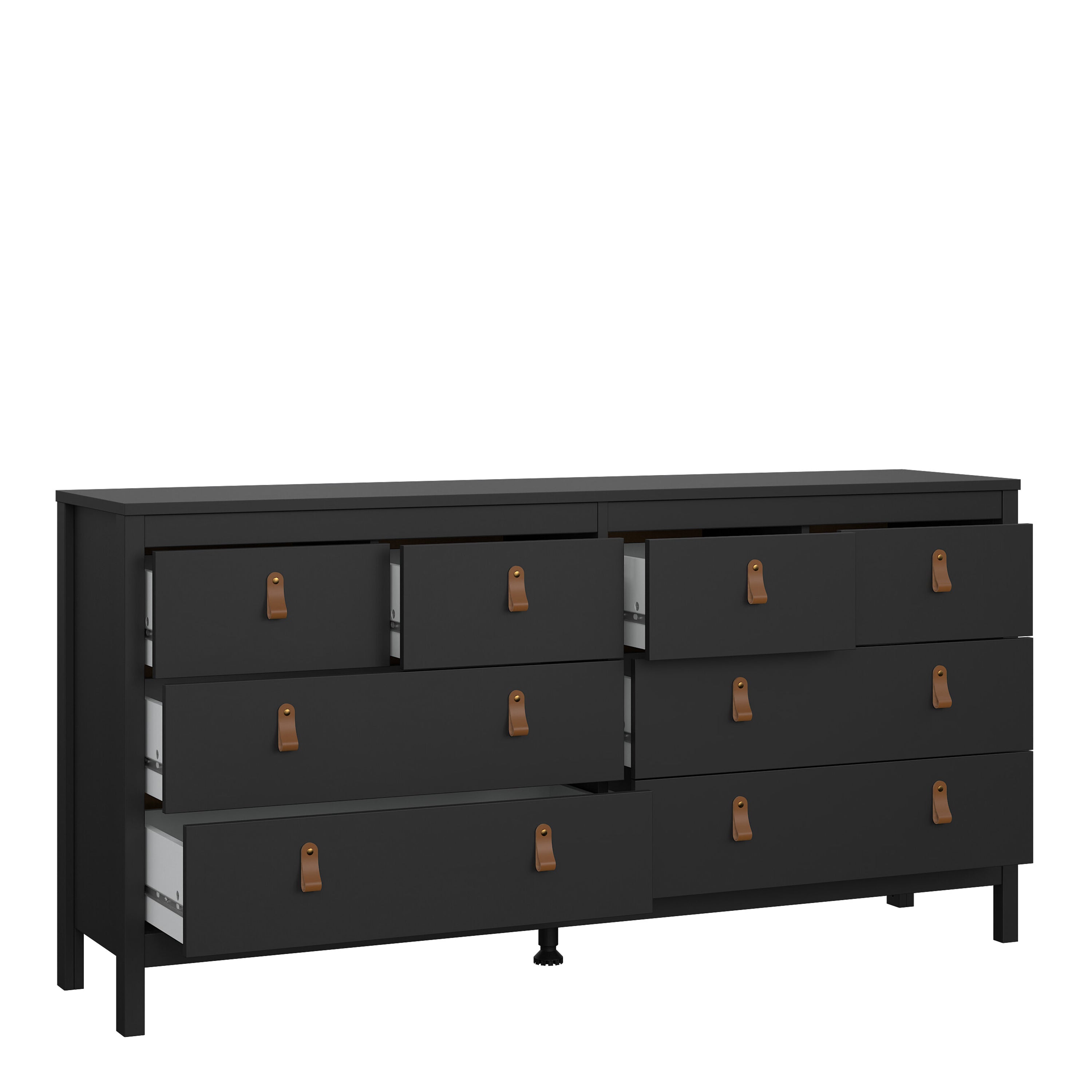 Barcelona Double Dresser 4+4 Drawers in Matt Black – FTG, view 5