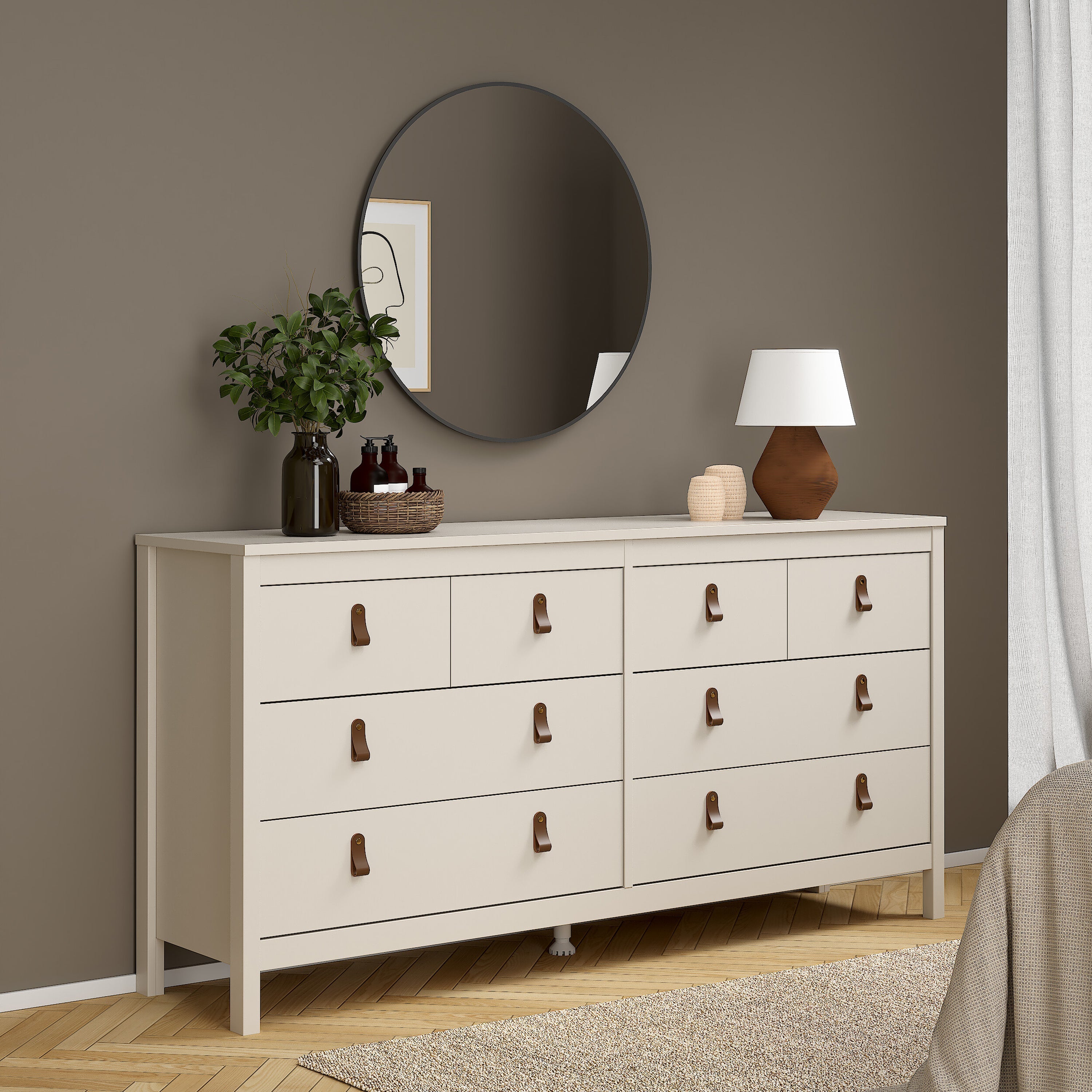 Barcelona Double Dresser 4+4 Drawers in Cashmere – FTG, view 2