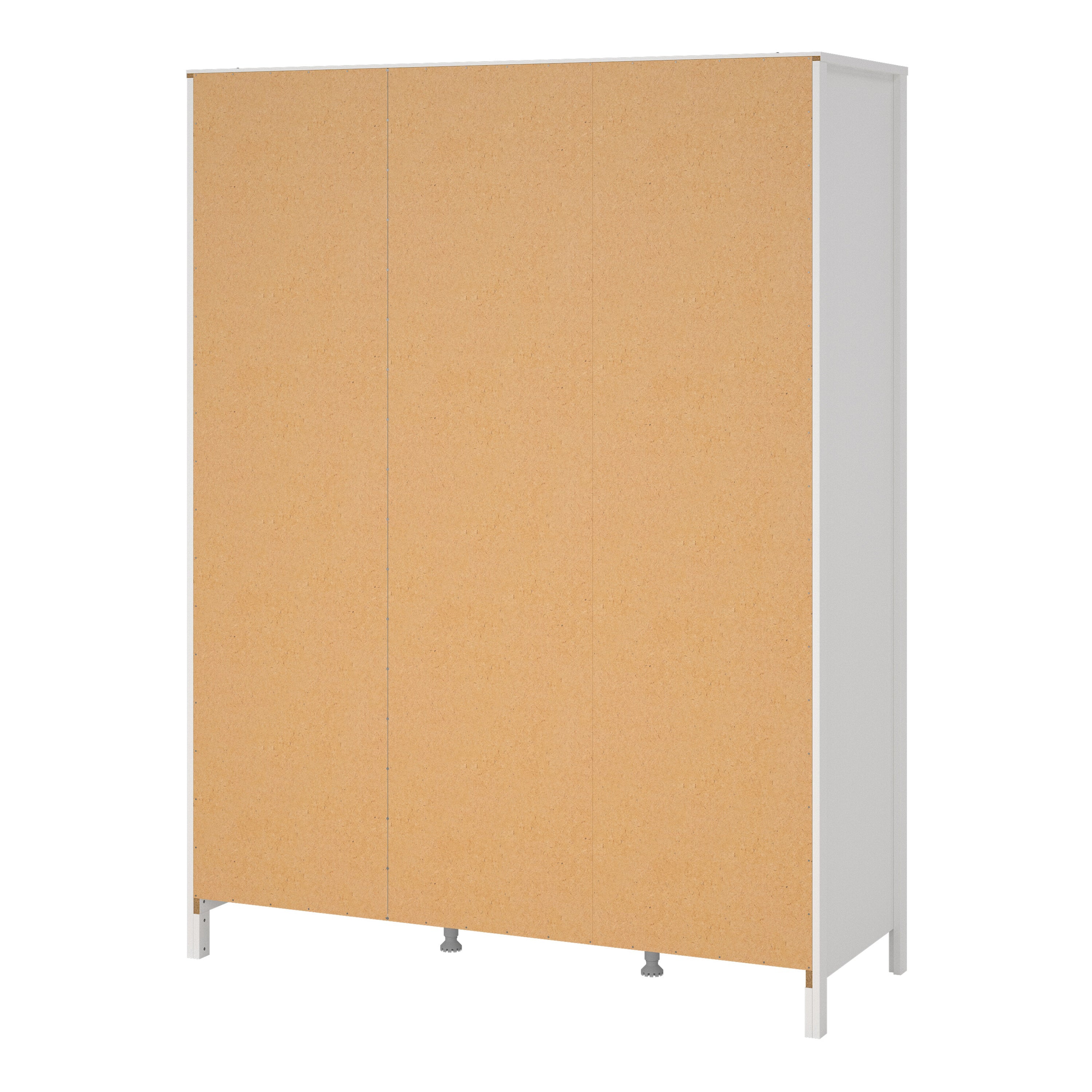 Barcelona Wardrobe with 3 Doors in White – FTG, view 4