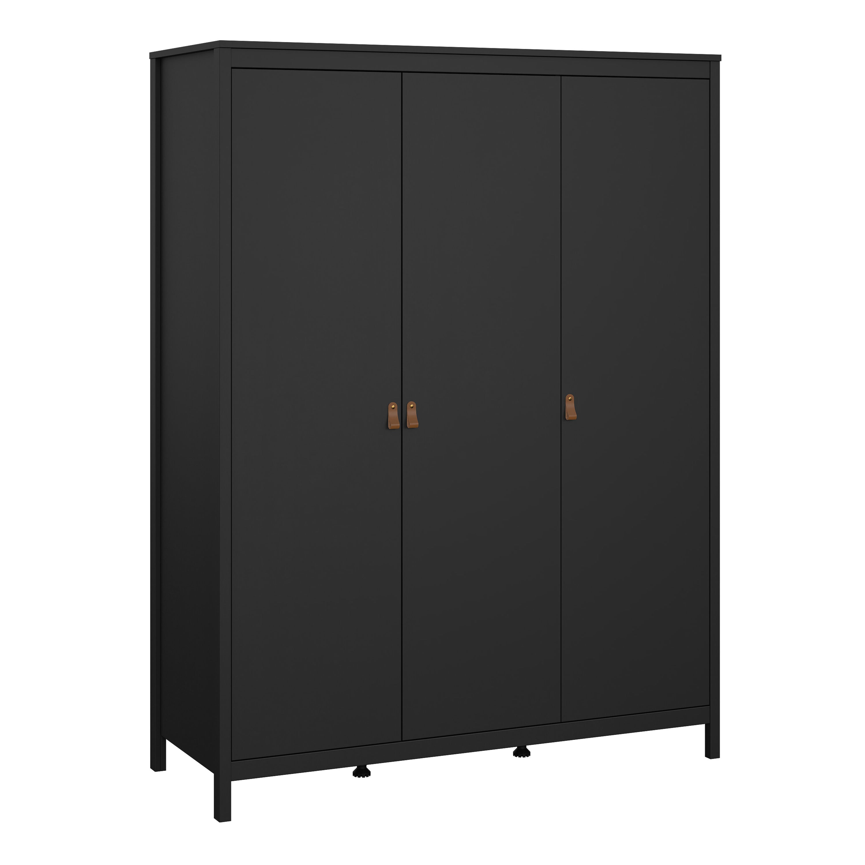 Barcelona Wardrobe with 3 Doors in Matt Black – FTG
