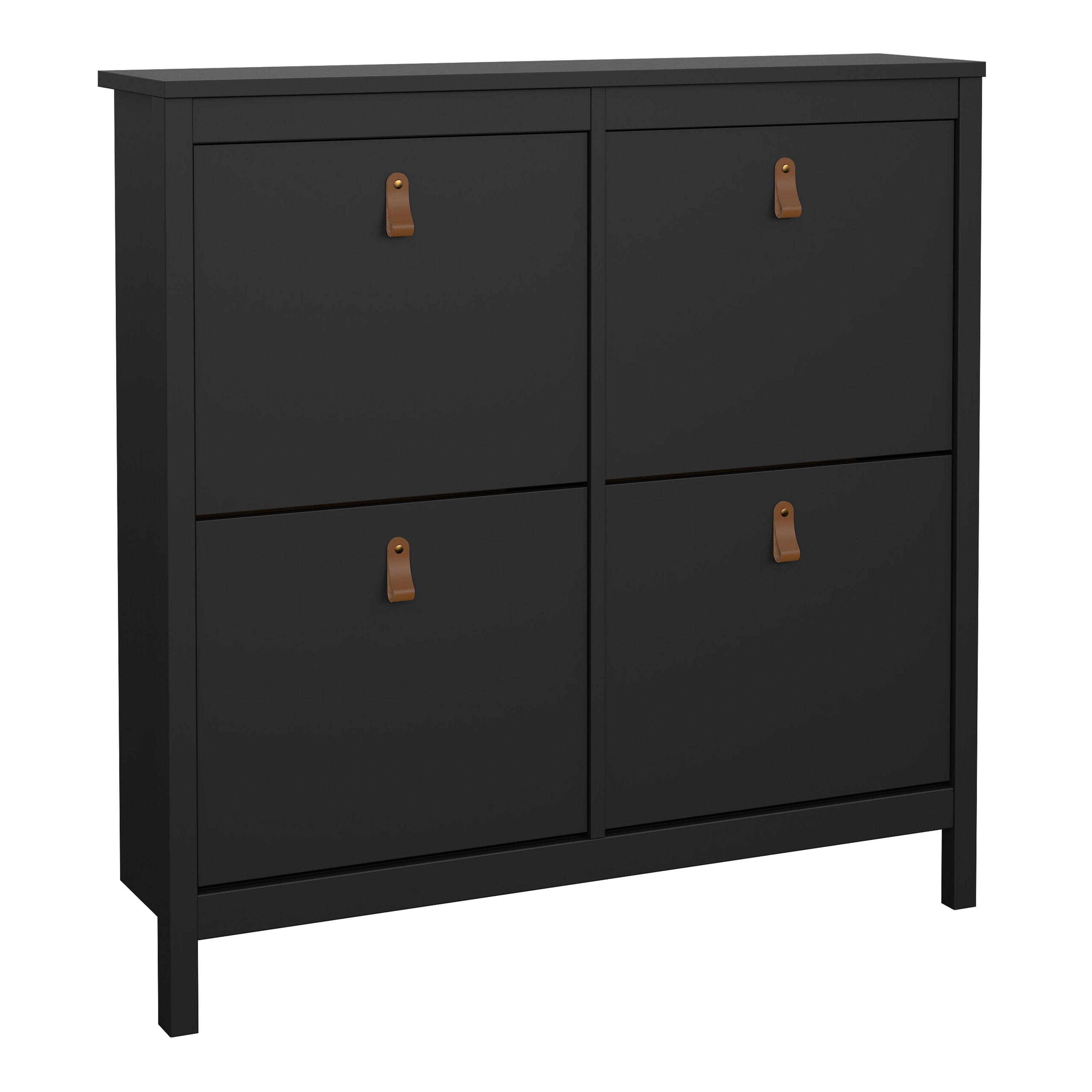 Barcelona Shoe Cabinet 4 Flip Down Doors in Matt Black – FTG