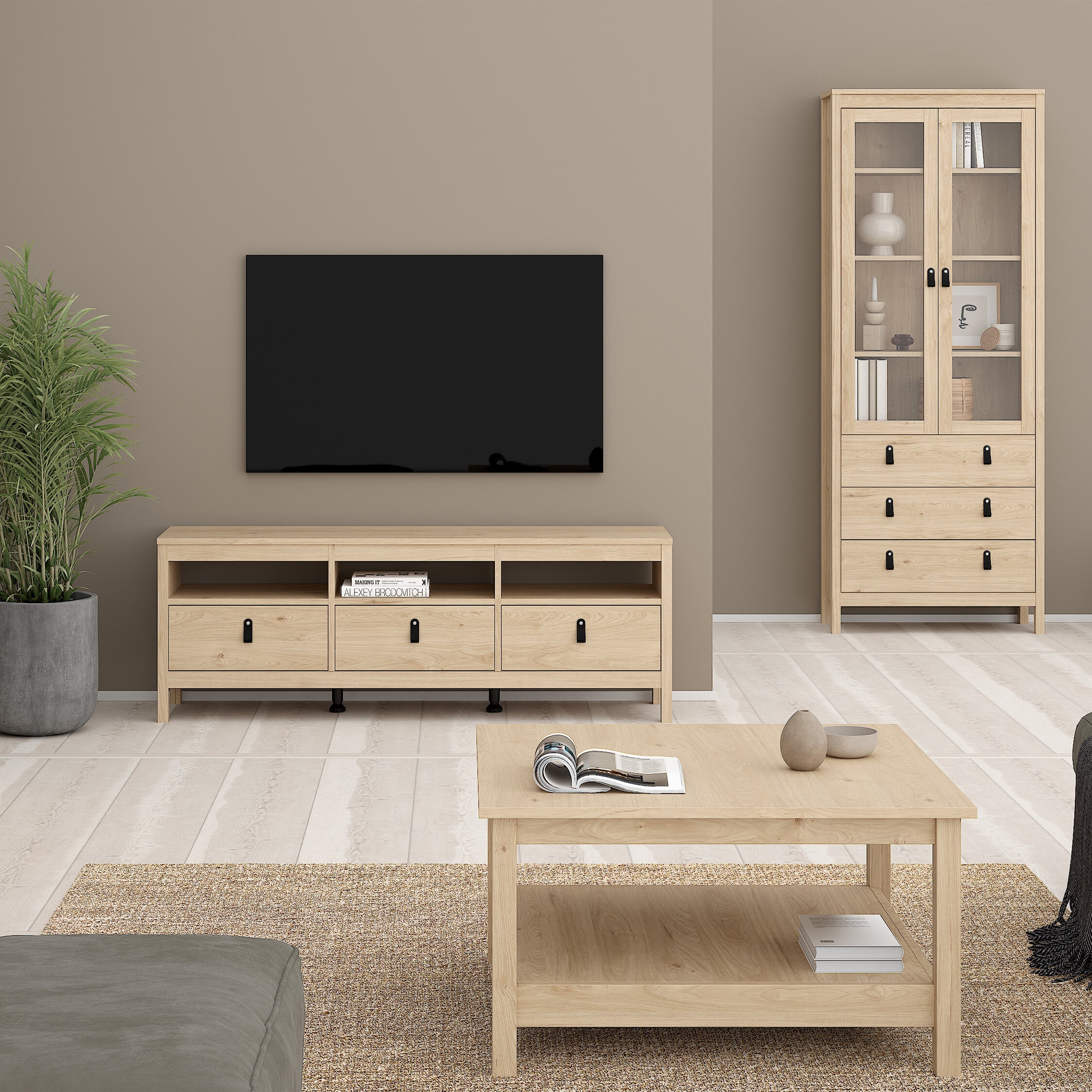 Barcelona Coffee Table in Jackson Hickory Oak – FTG, view 5